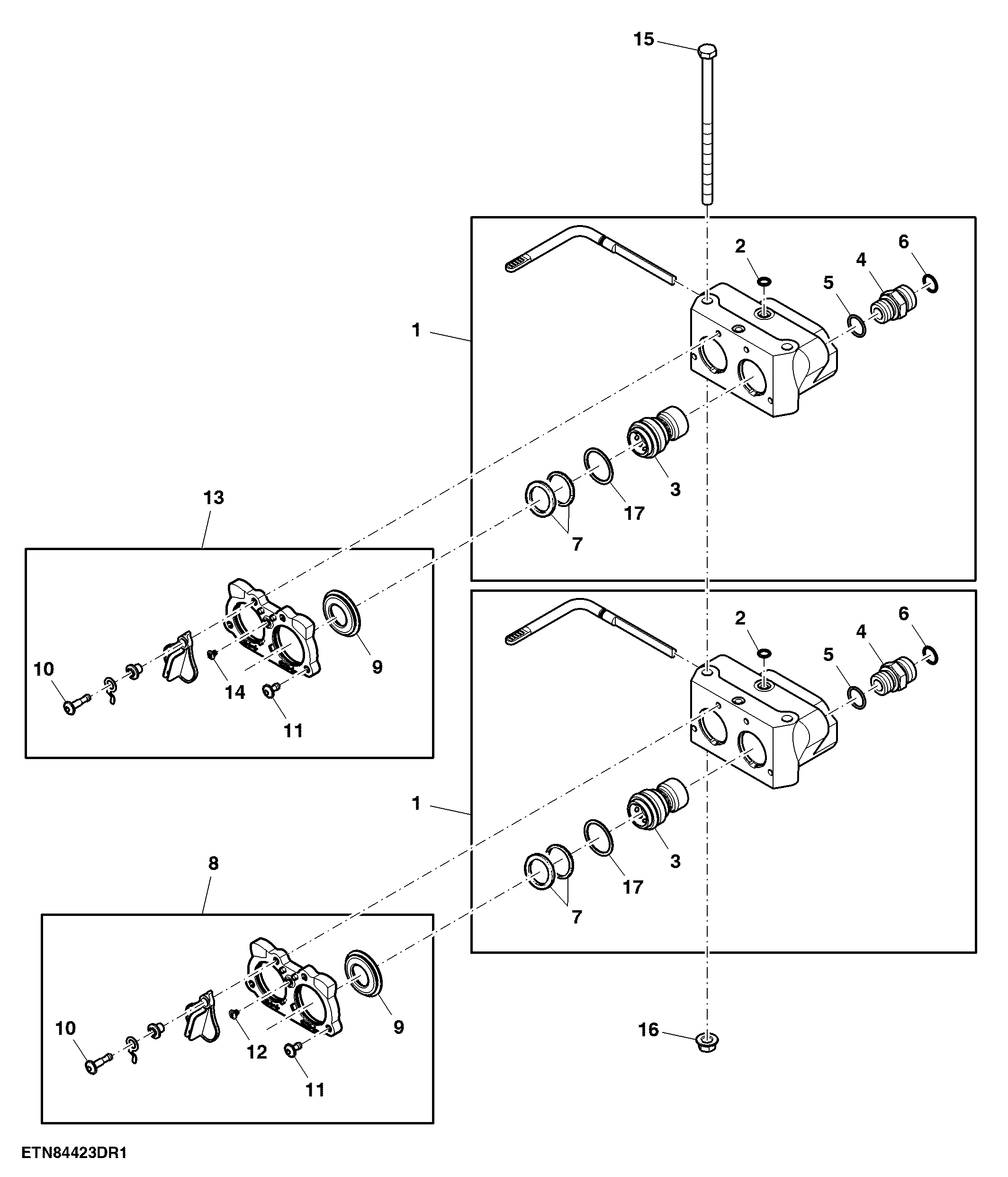 Hydraulic Quick Coupler Socket, Position V - VI