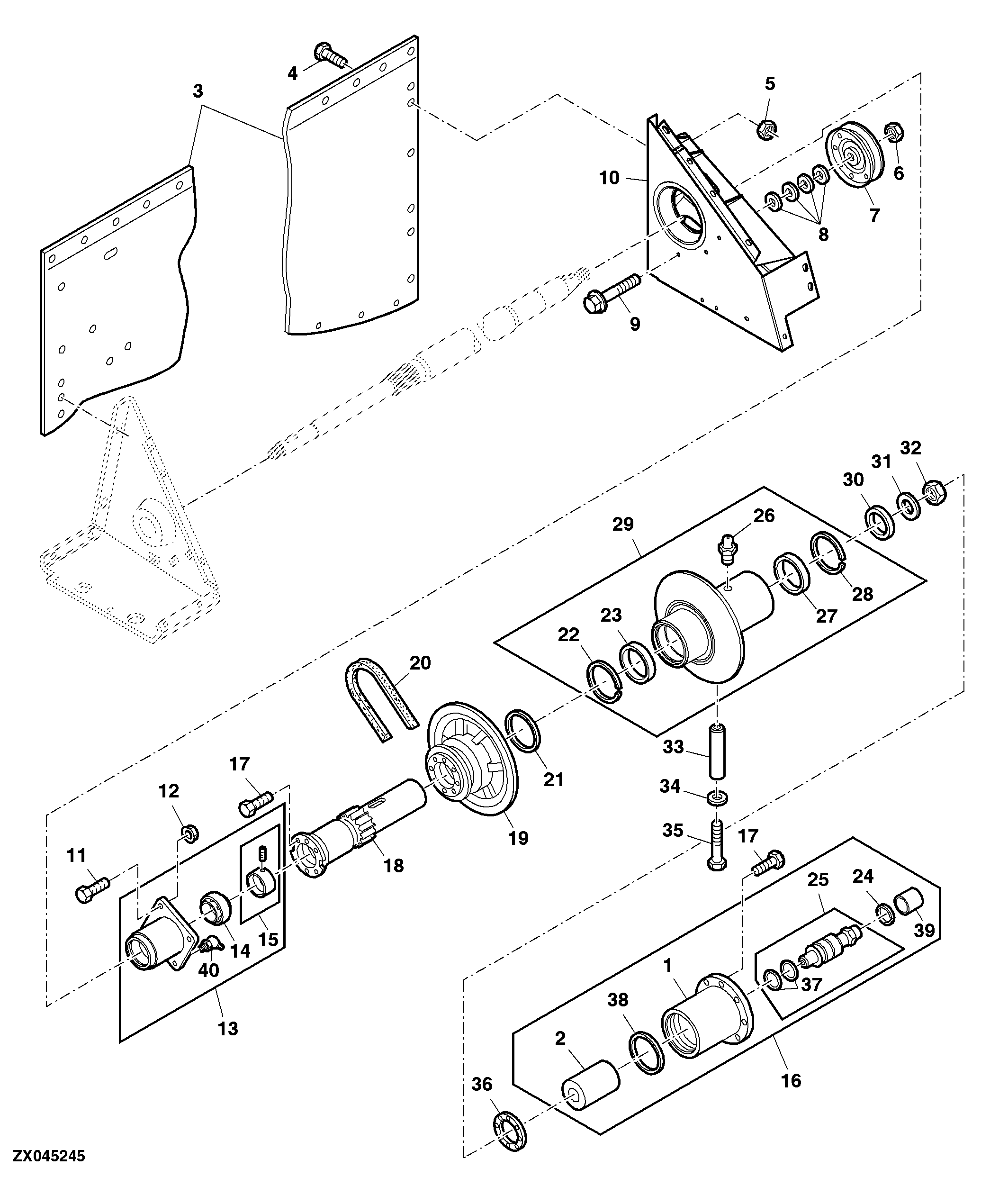 Primary Countershaft Drive Shaft And Variable Sheave