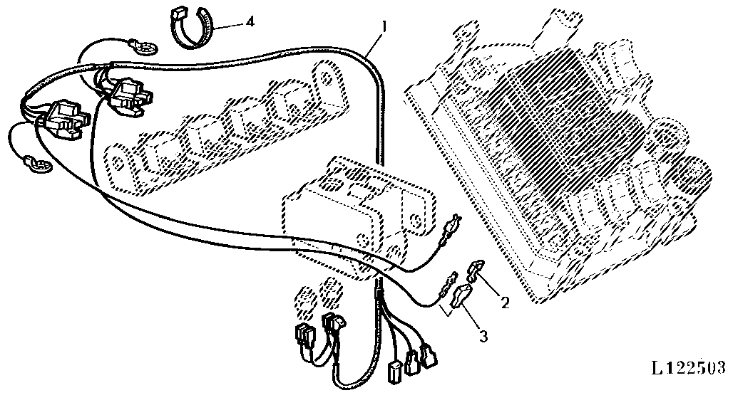 WIRING HARNESS FOR AUTOMATIC 4-WHEEL BRAKE WITH DIGITAL SPEED-HOUR METER
