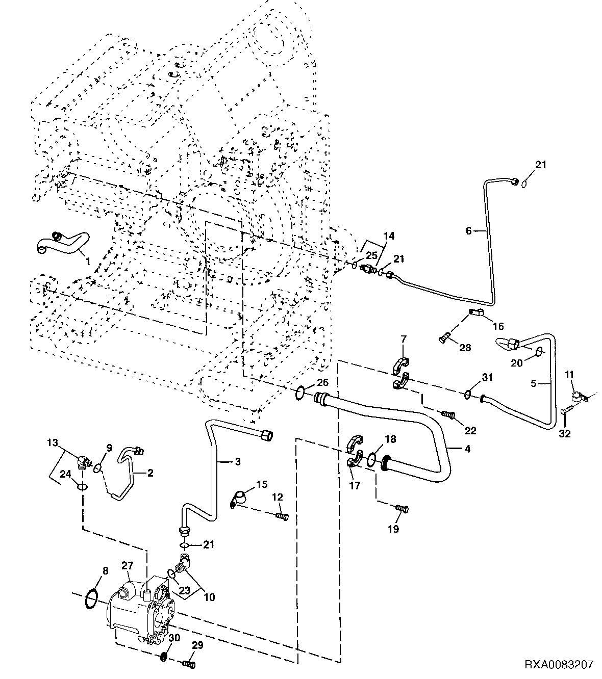 Hydraulic Pump Lines, 57 cm³ / 3.75 Inch³ Pump