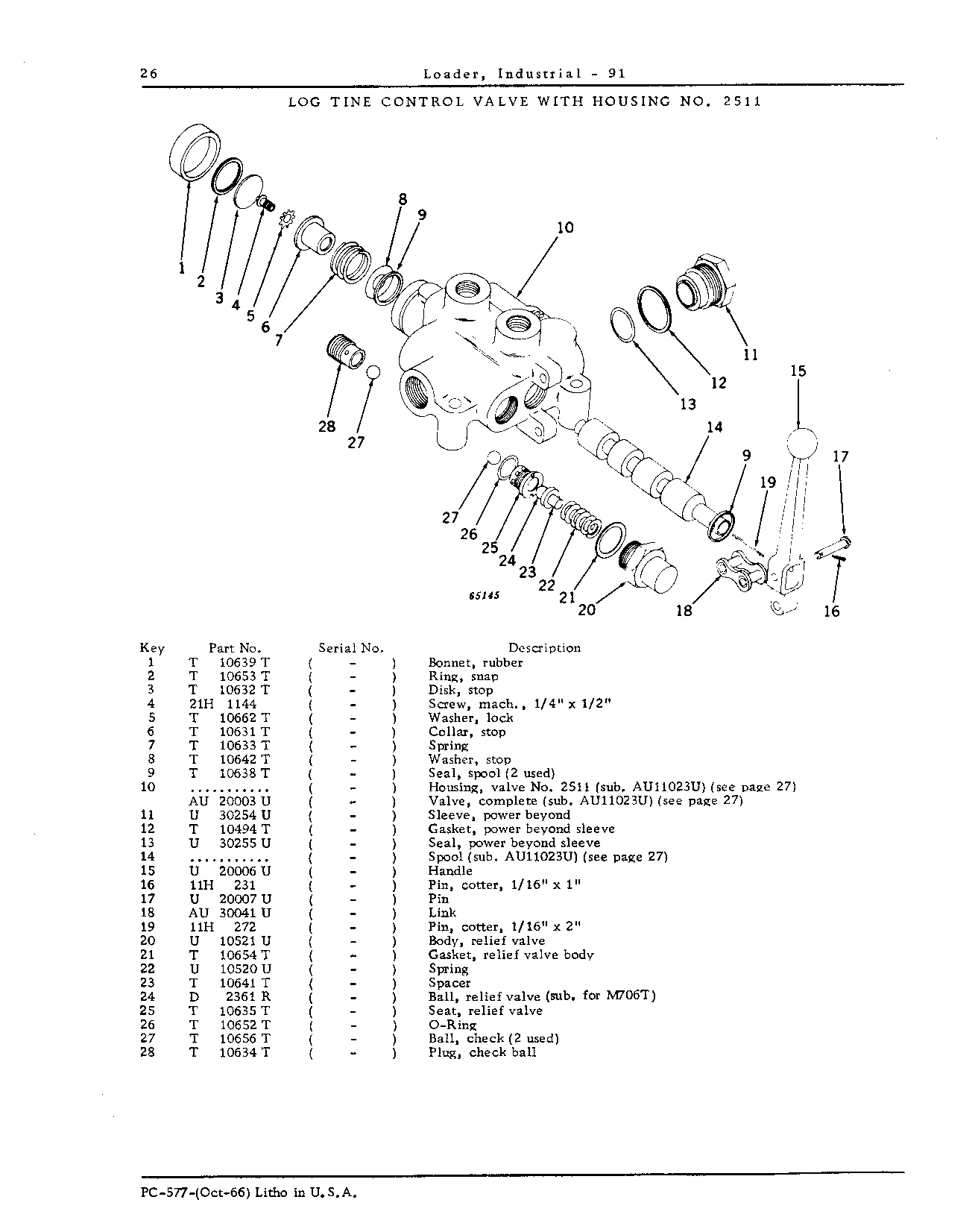 Log Tine Control Valve with Housing No. 2511