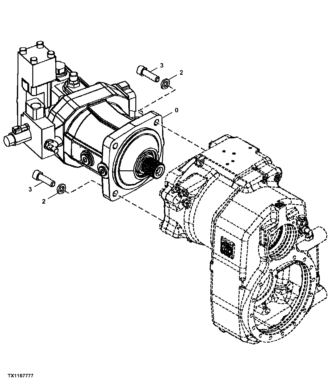 Travel Motor and Mounting Hardware