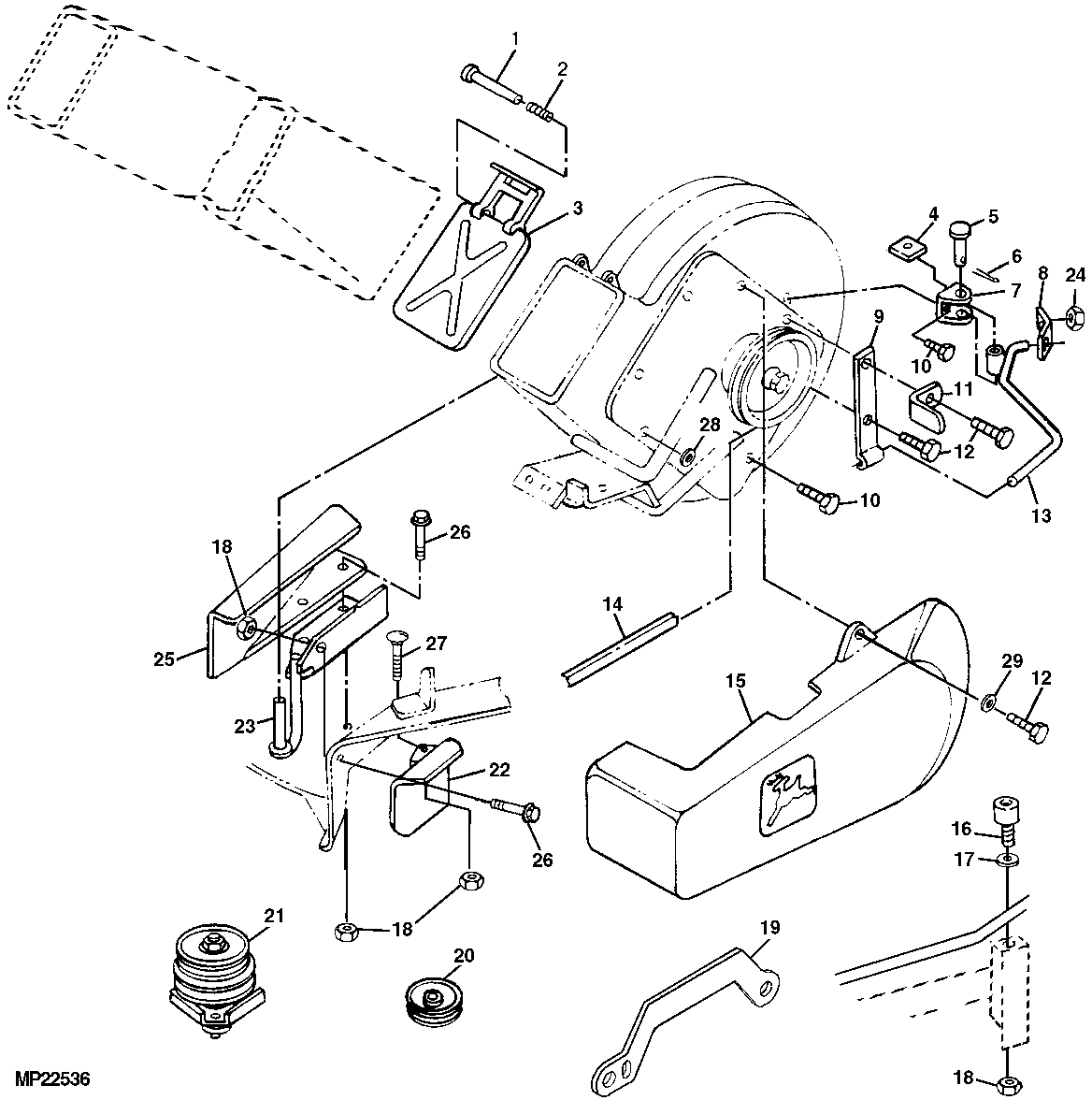 Mounting Bracket, Belts and Sheaves (Power Flow™) (W/38" Deck)