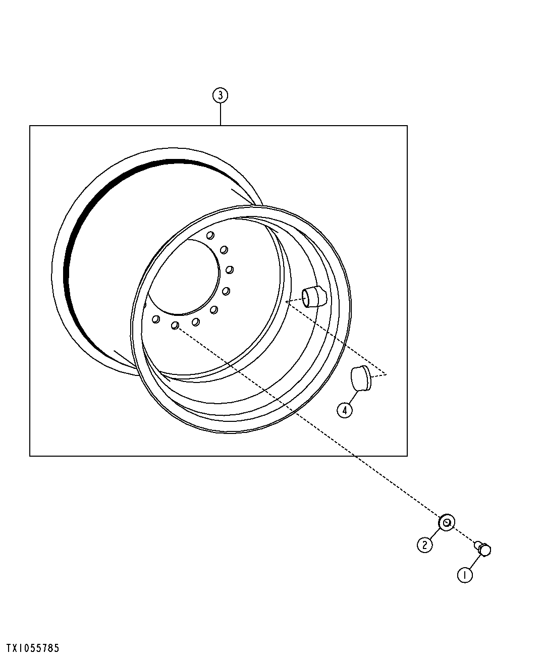 Wheel Set For 28L-26 14PR LS-2, GoodYear/Firestone