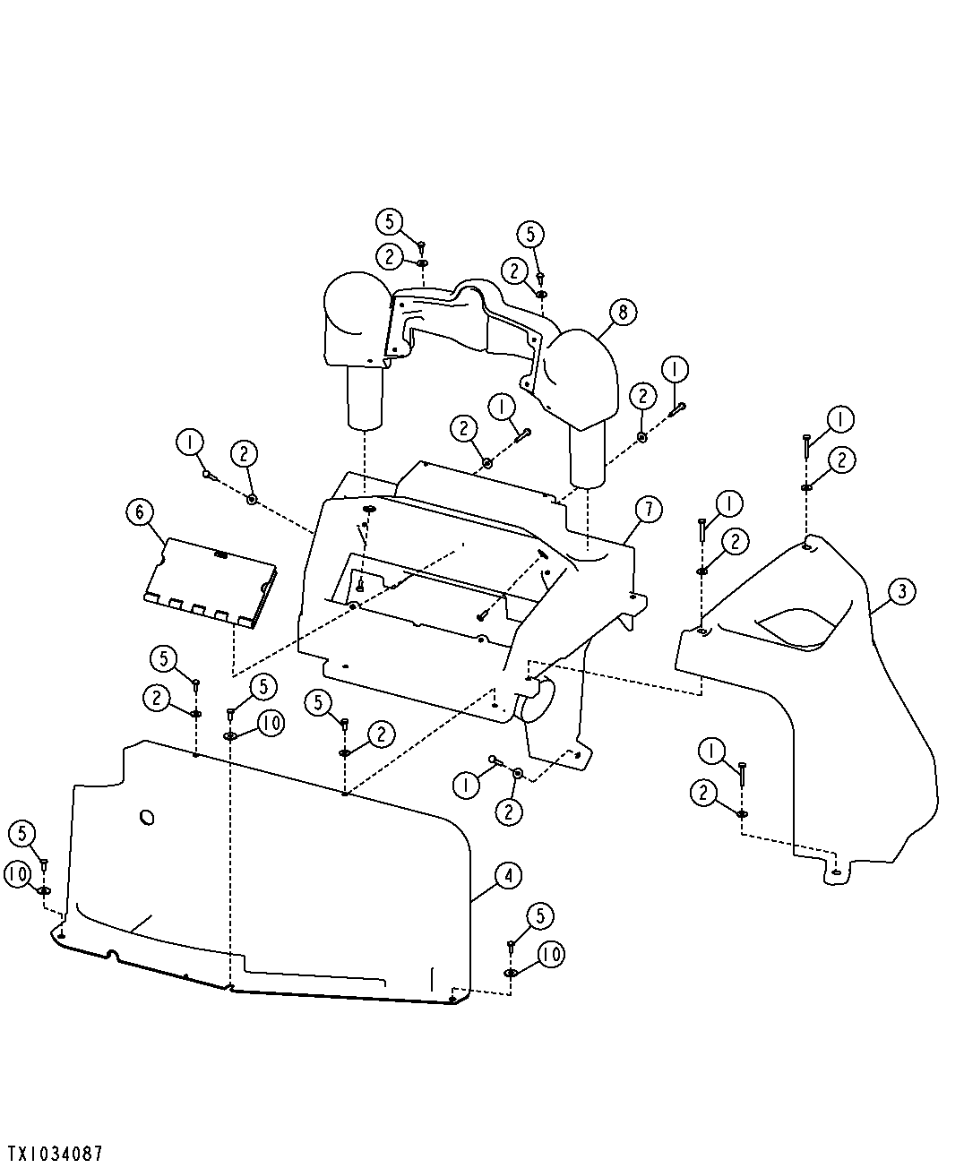 Side Instrument Panel Housing and Stabilizer Lever Cover (Canopy)