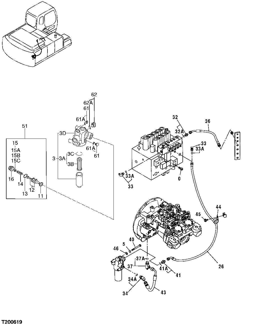 PILOT HYDRAULIC HOSES, OIL LINES AND FILTER