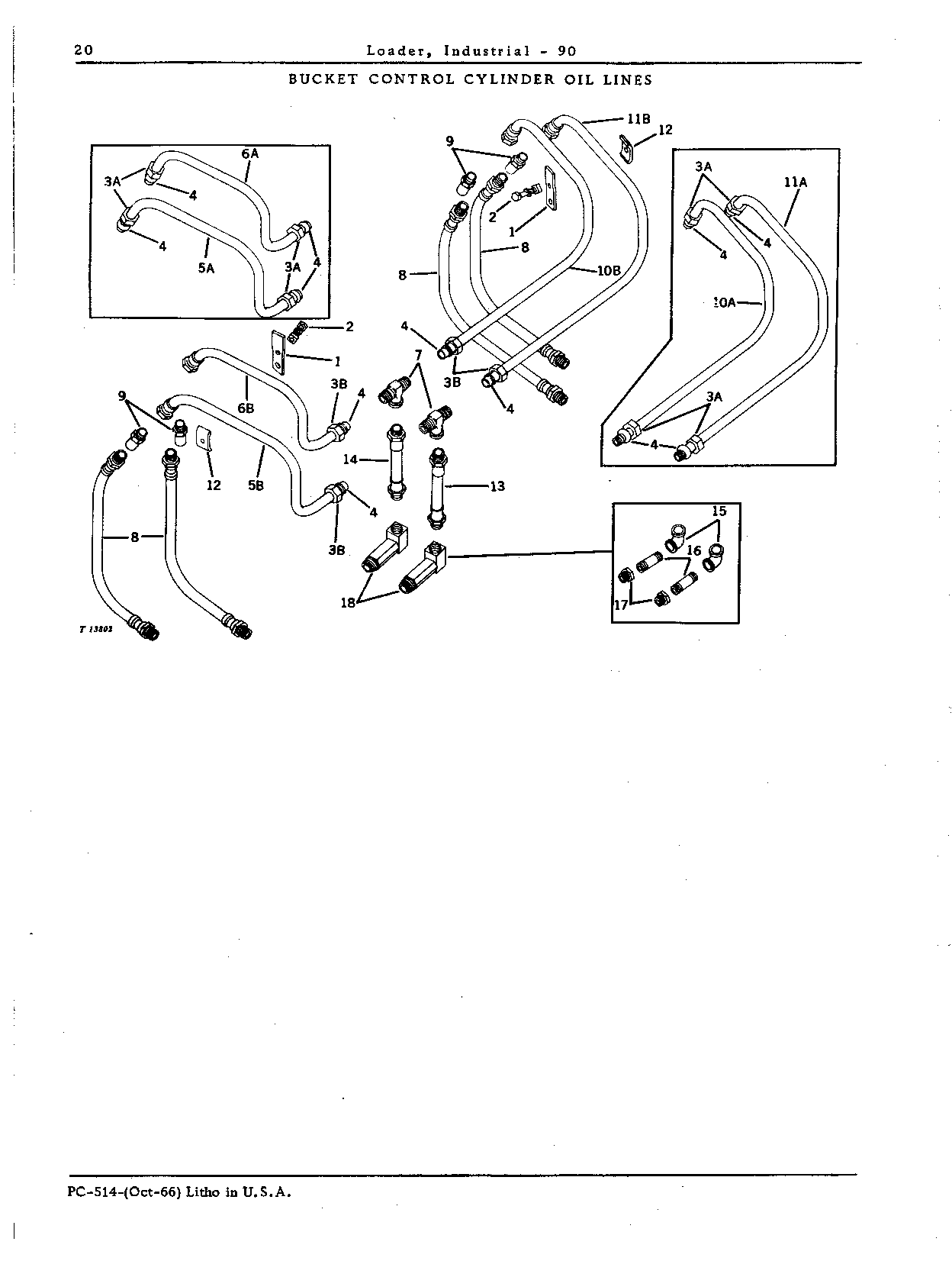 BUCKET CONTROL CYLINDER OIL LINES