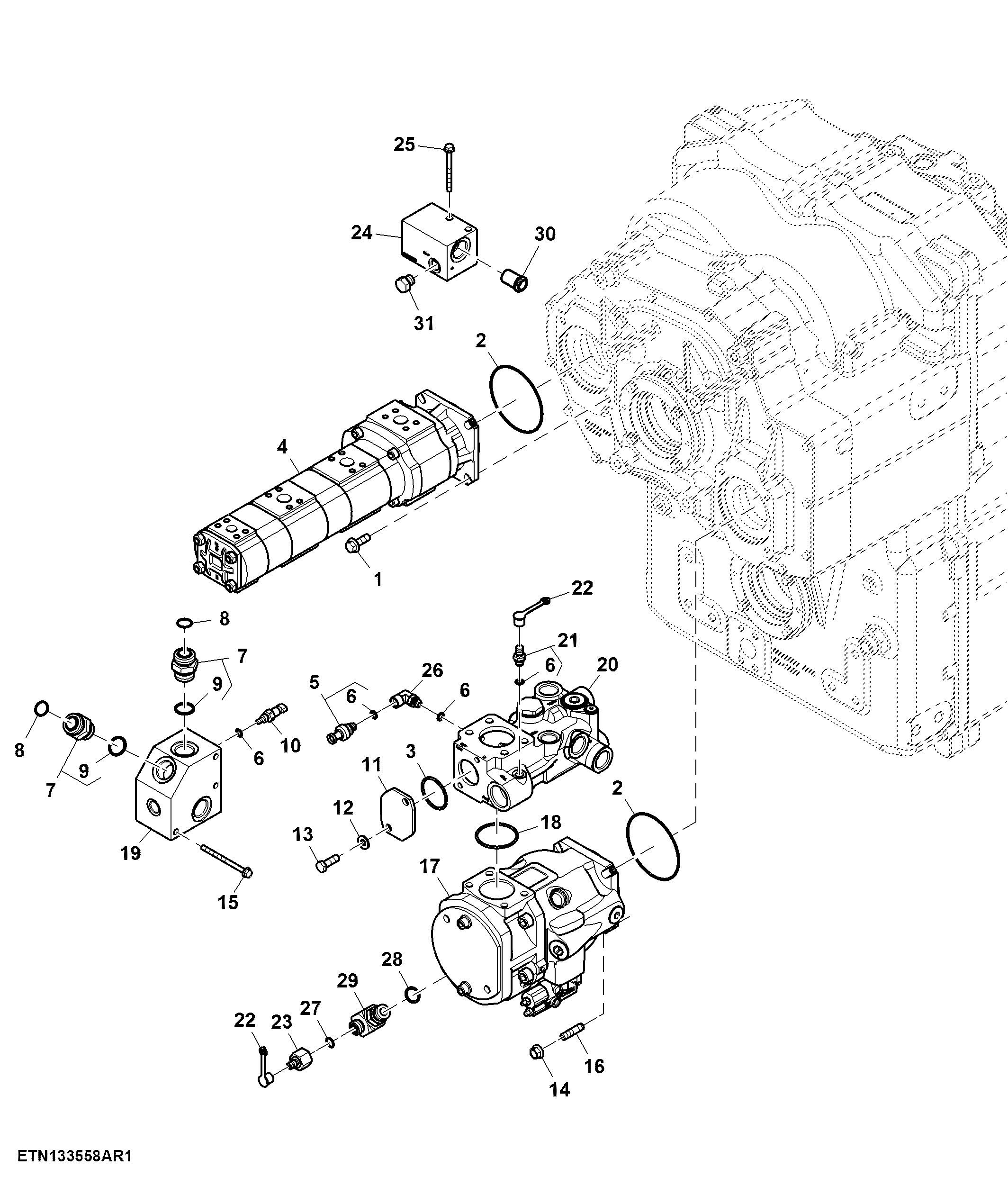 Hydraulic Pump, Standard Flow, W/ PTO ( - 801464)