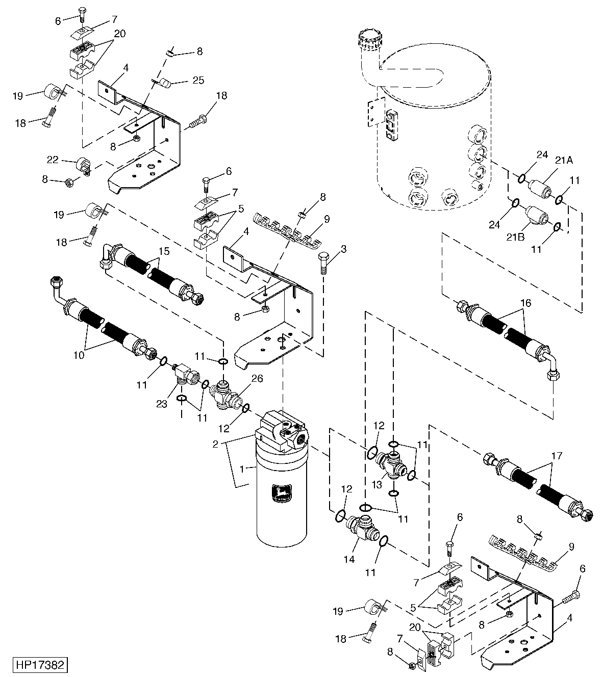 Main Hydraulic Filter Assembly And Hoses, Bundle Supports (720101 - )