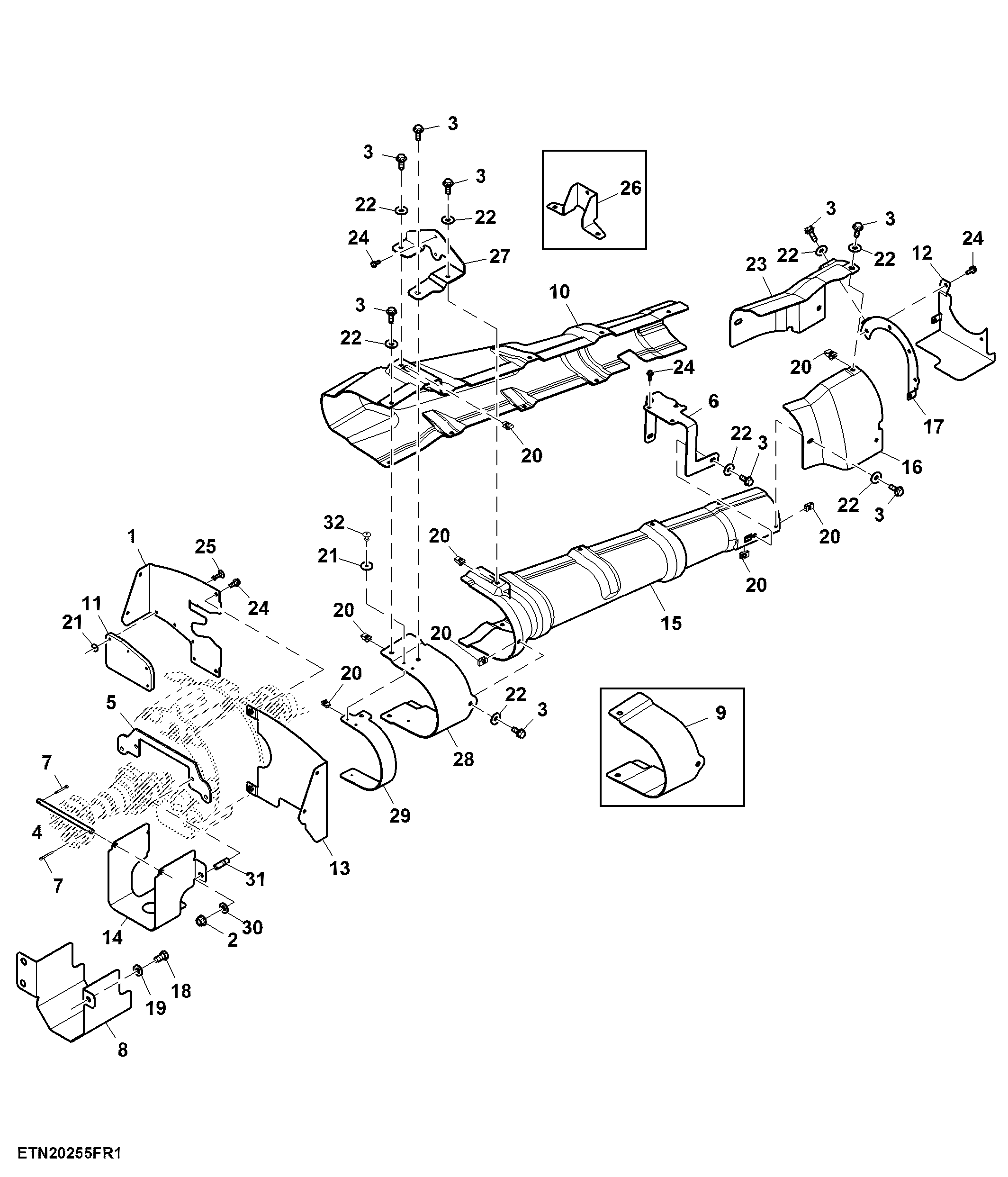 PTO Shield, Single Reduction, Standard Drawbar ( - 016911)