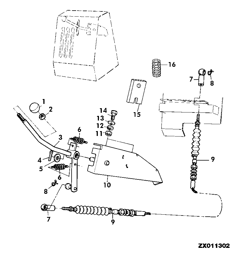 CONTROL LINKAGE-HYDRAULIC SWING UNLOADING AUGER