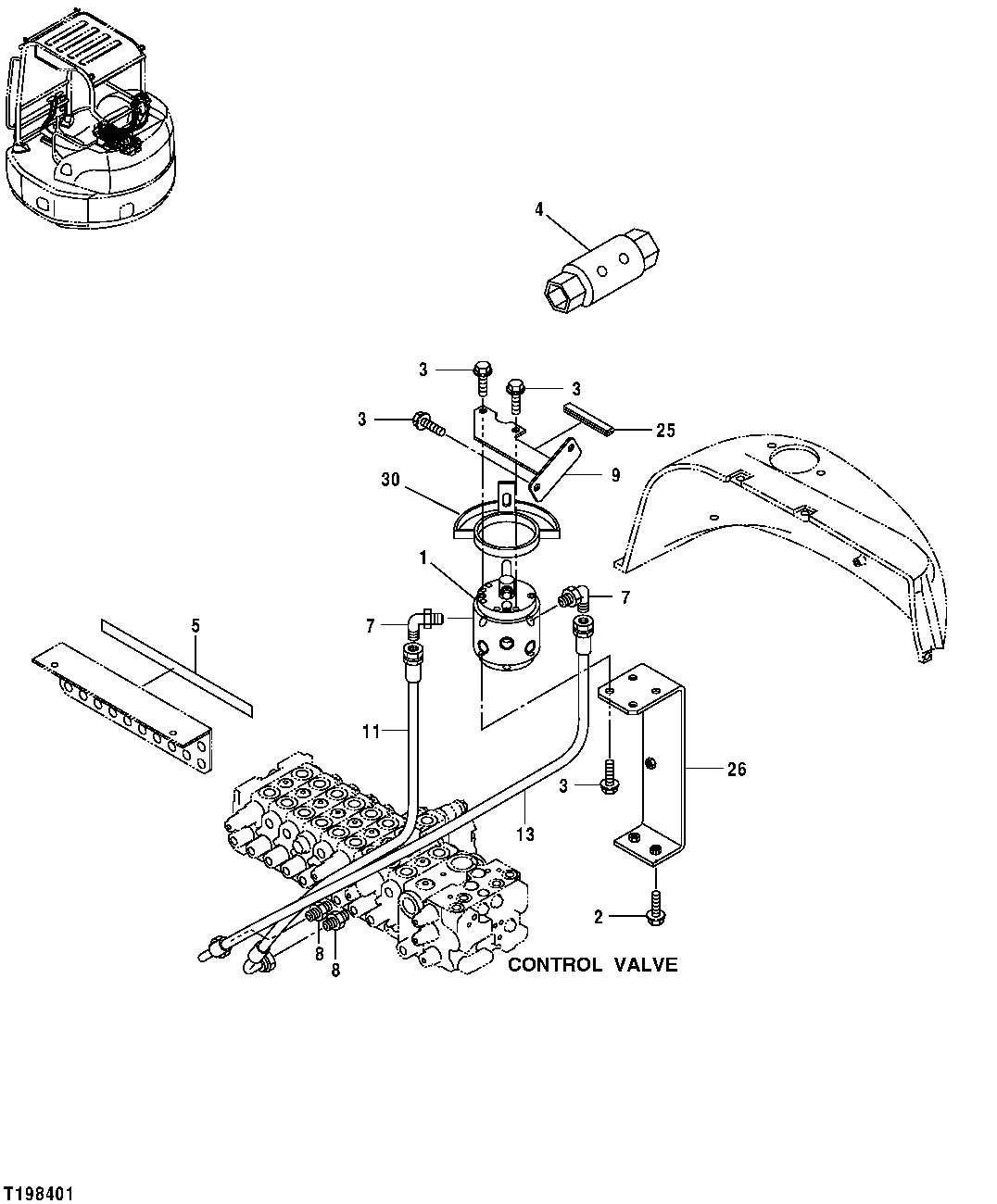 PILOT CONTROLLER PATTERN CONVERSION VALVE (2-WAY) AND LINES