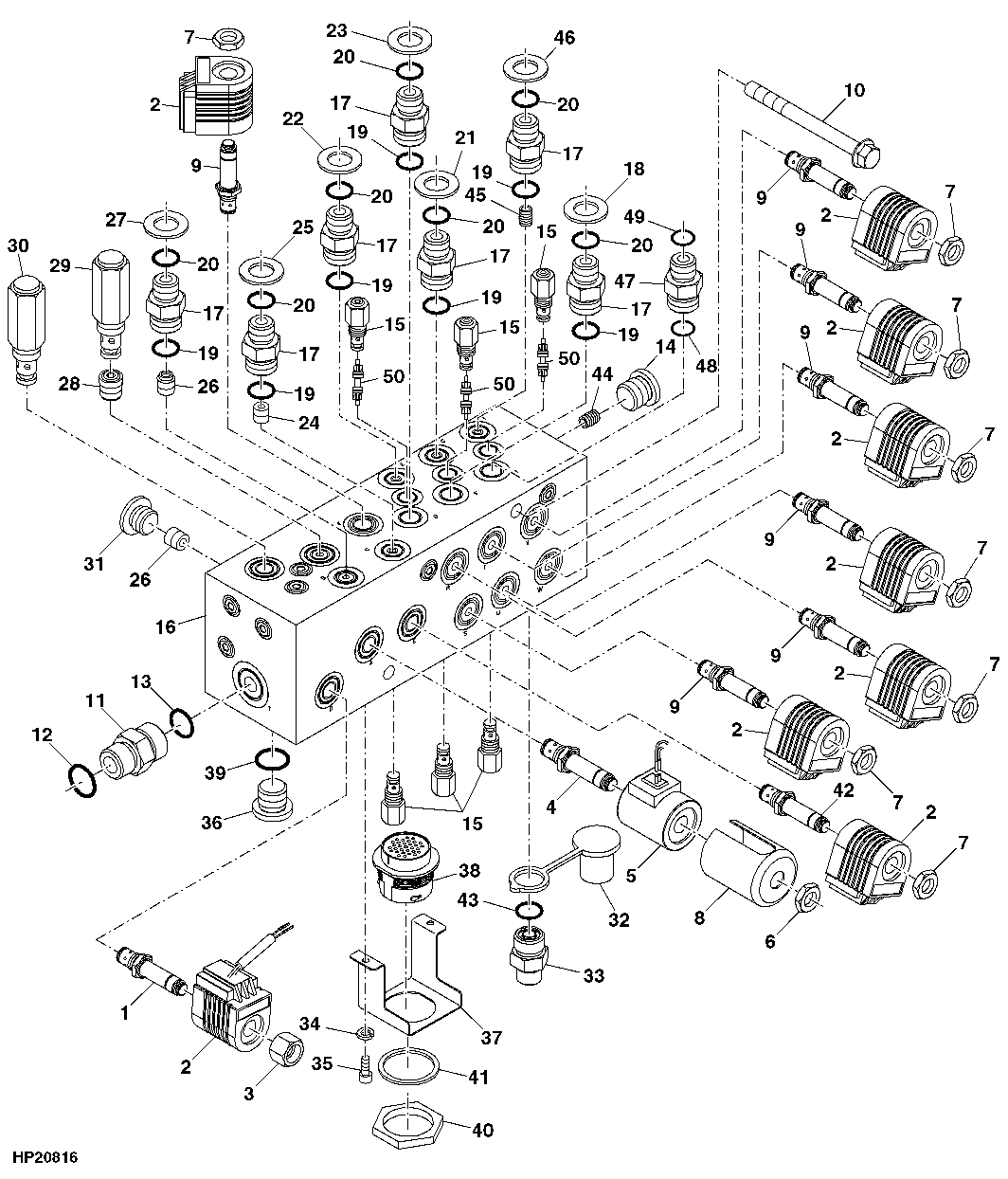 Six-Function Hydraulic Valve Block (715601 - )