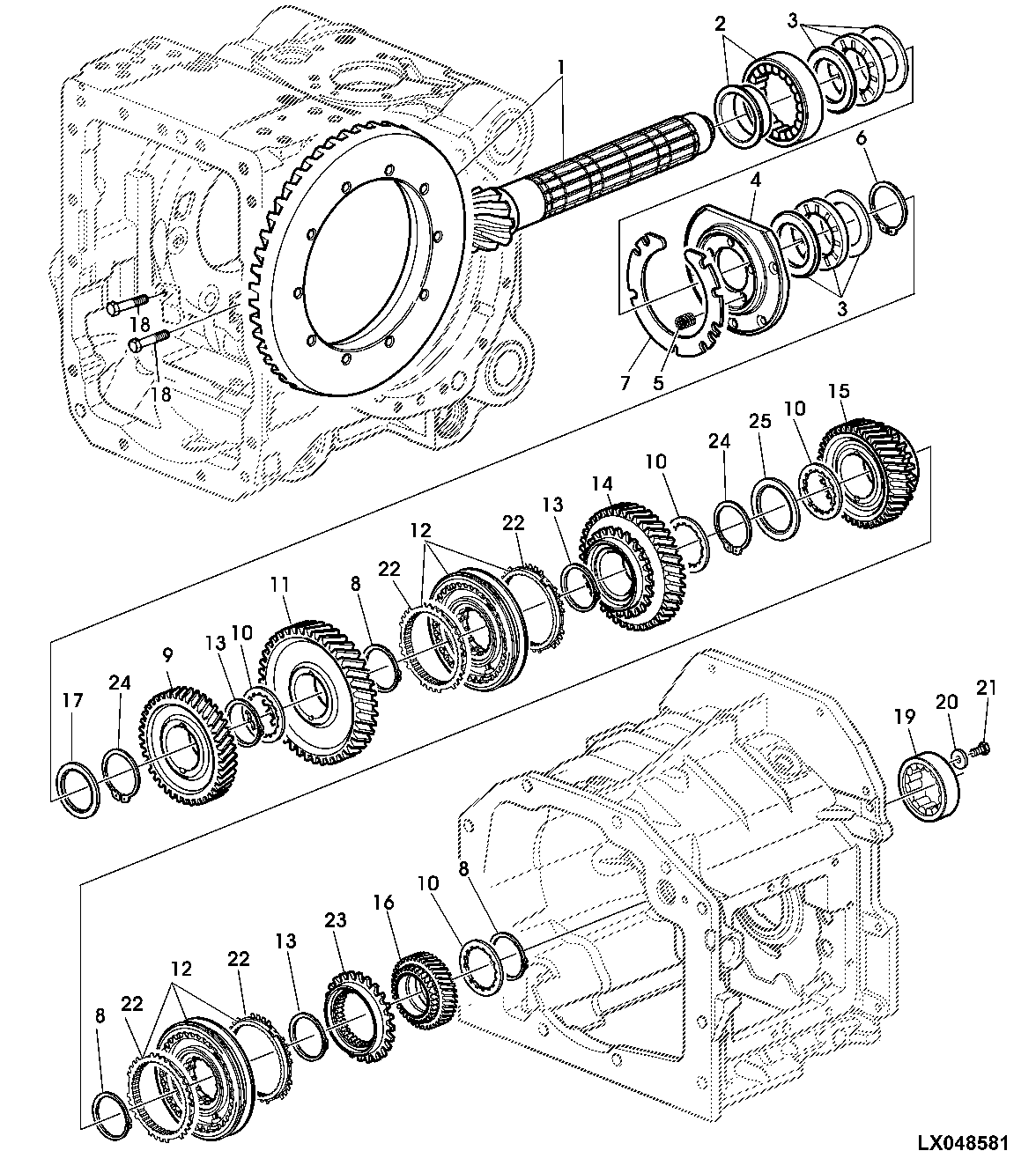 Diff. Drive Shaft/Ring Gear, 6-Range Transm.