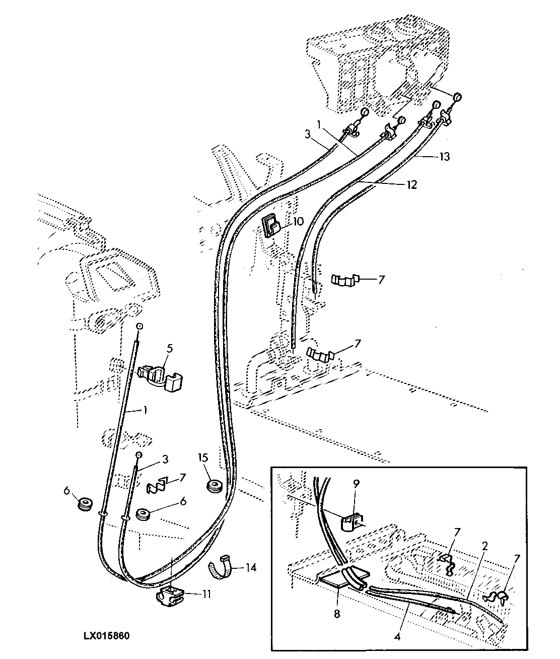 CONTROL CABLES FOR HEATER AND AIR CONDITIONING