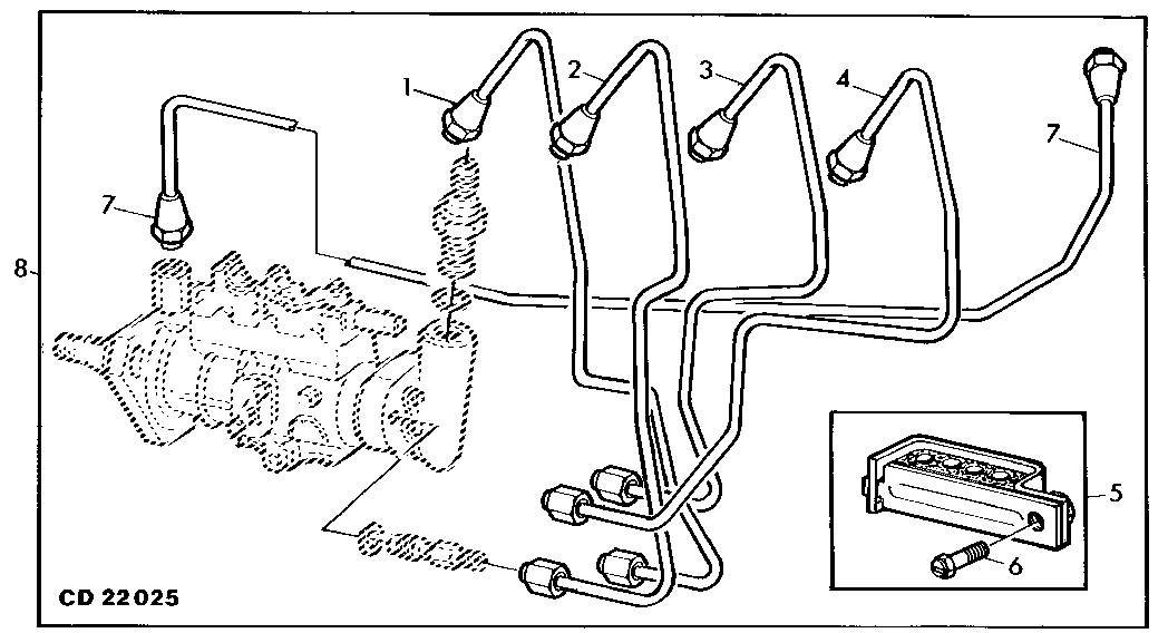 FUEL LINES FOR FUEL INJECTION PUMP (AXIAL OUTLETS) CONVERSION KIT