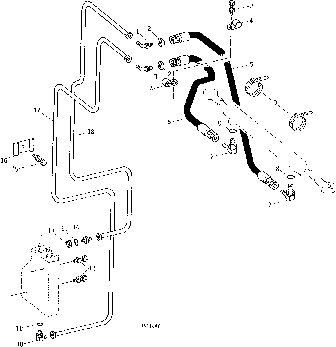 UNLOADING AUGER SWING HYDRAULIC OIL LINES AND HOSES ( - 600000)