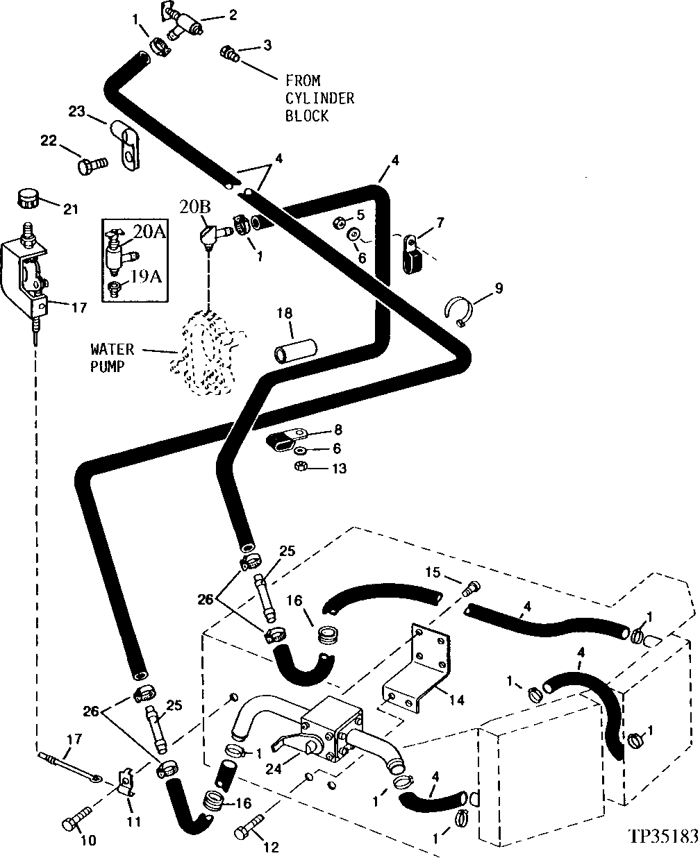 CAB HEATER HOSES AND CONTROLS (520352 - 548823)