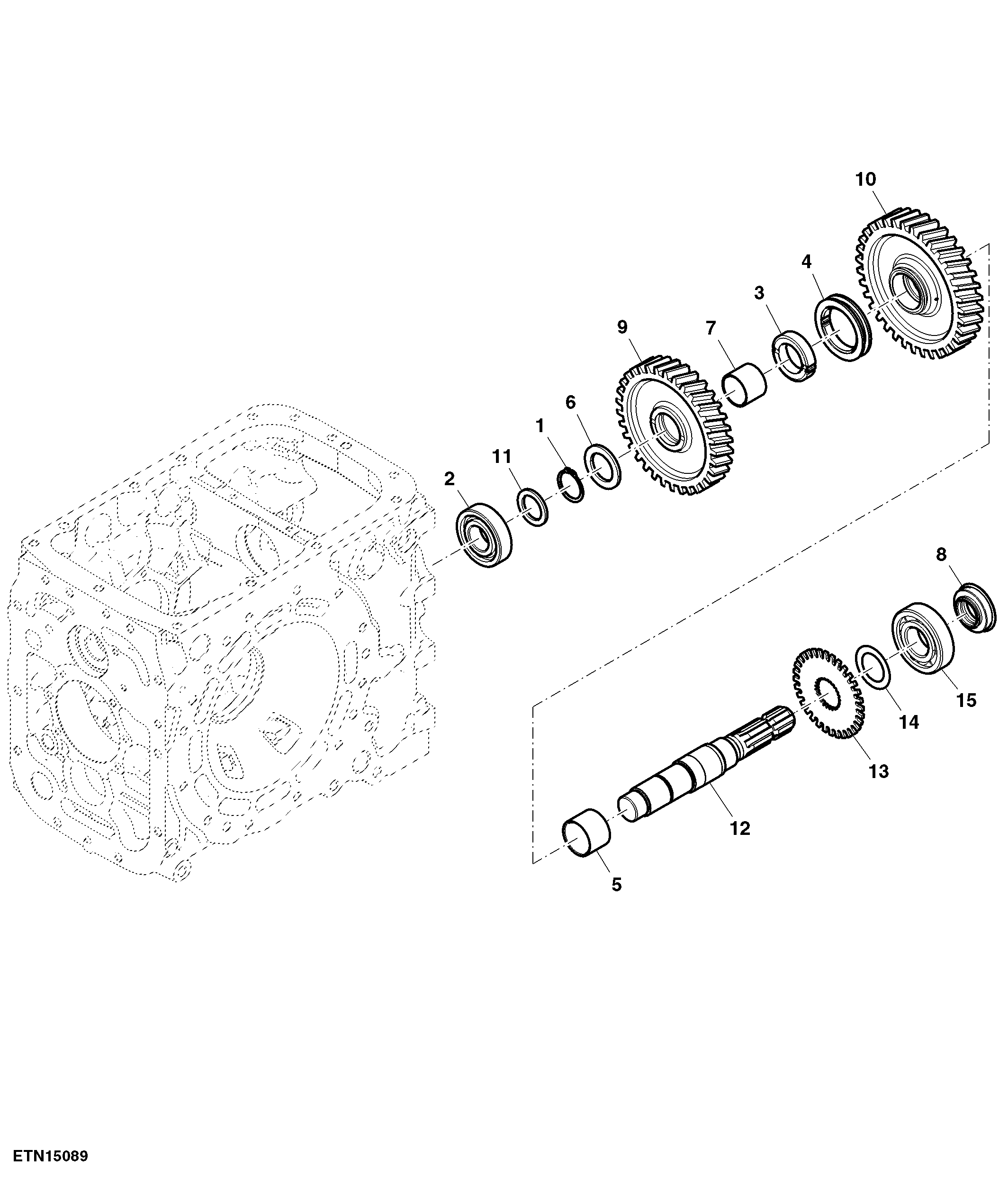PTO Output Shaft, W/ Electro-Hydraulic (Hi/LO), John Deere