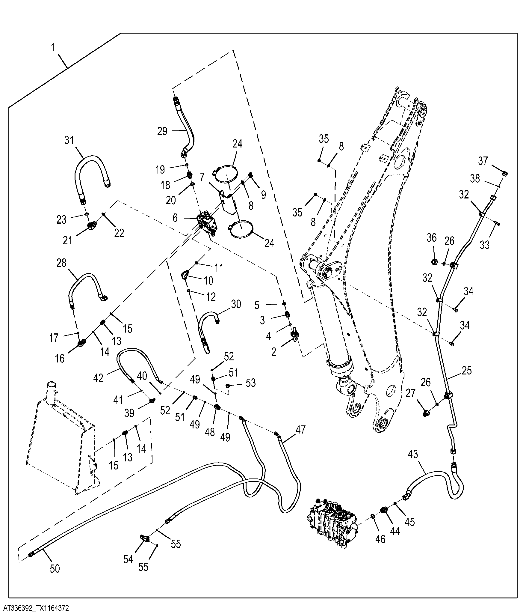 Controlled Load Lowering Device Kit, Backhoe Boom Cylinder