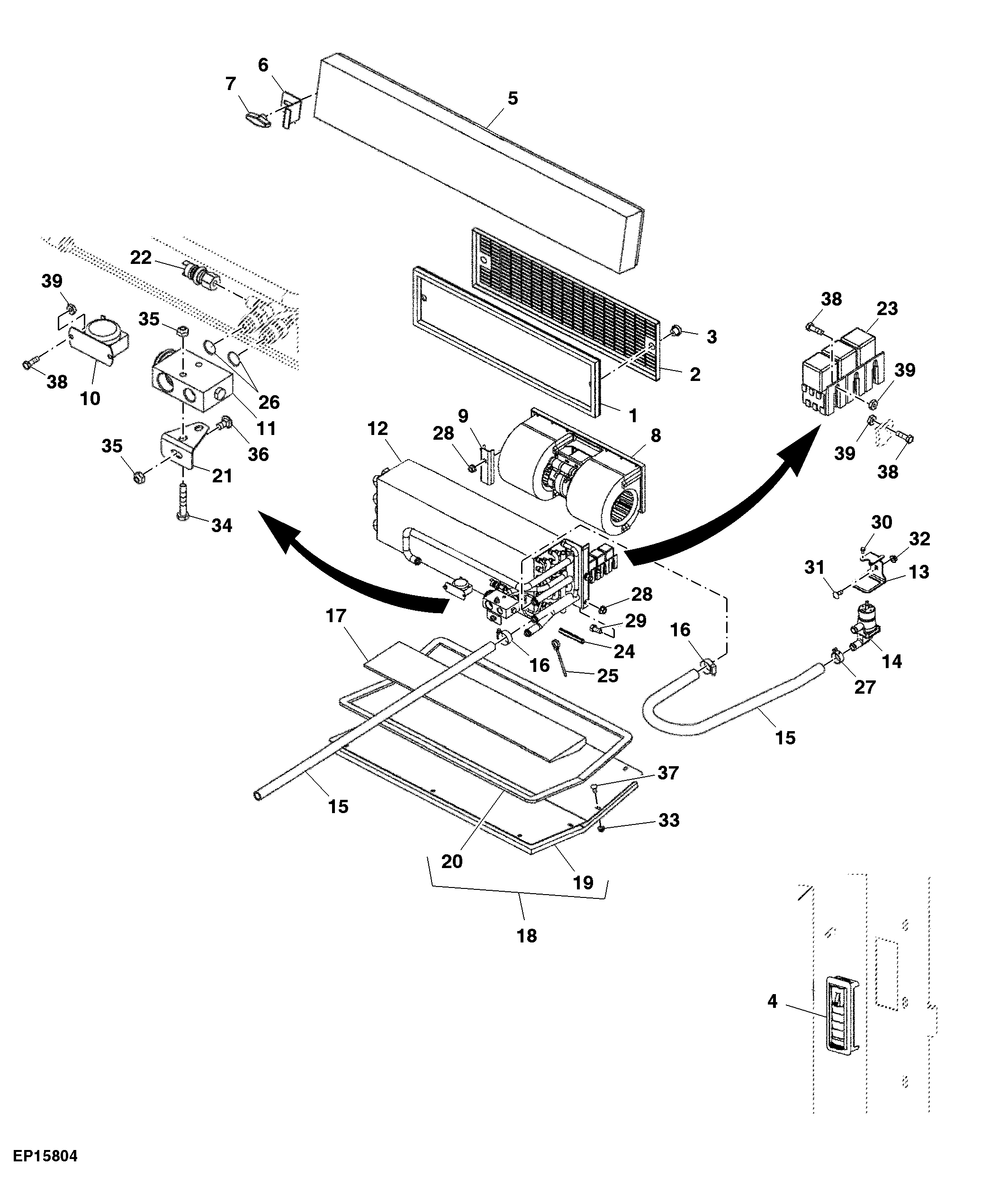 Air Conditioning, Heater and Blower Assembly