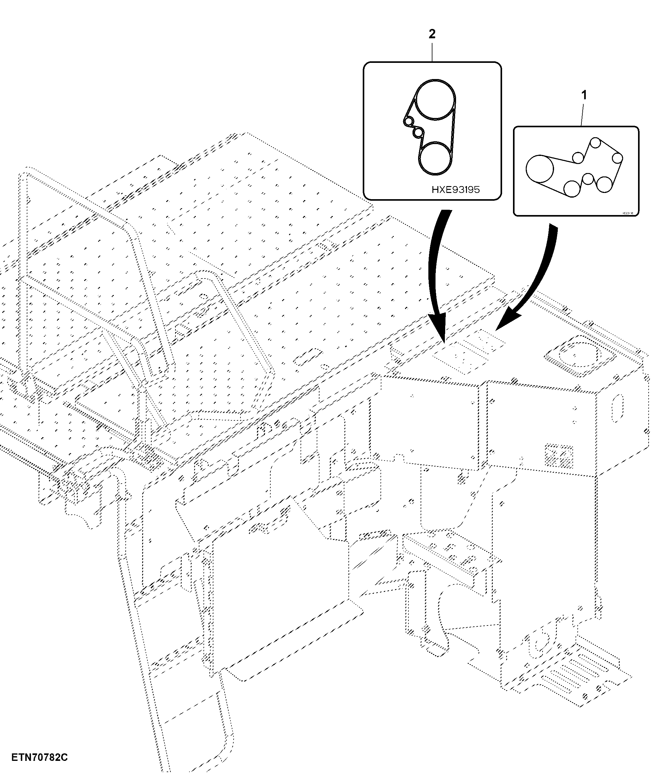Engine Platform Belt Routing Decals - Interim Tier 4