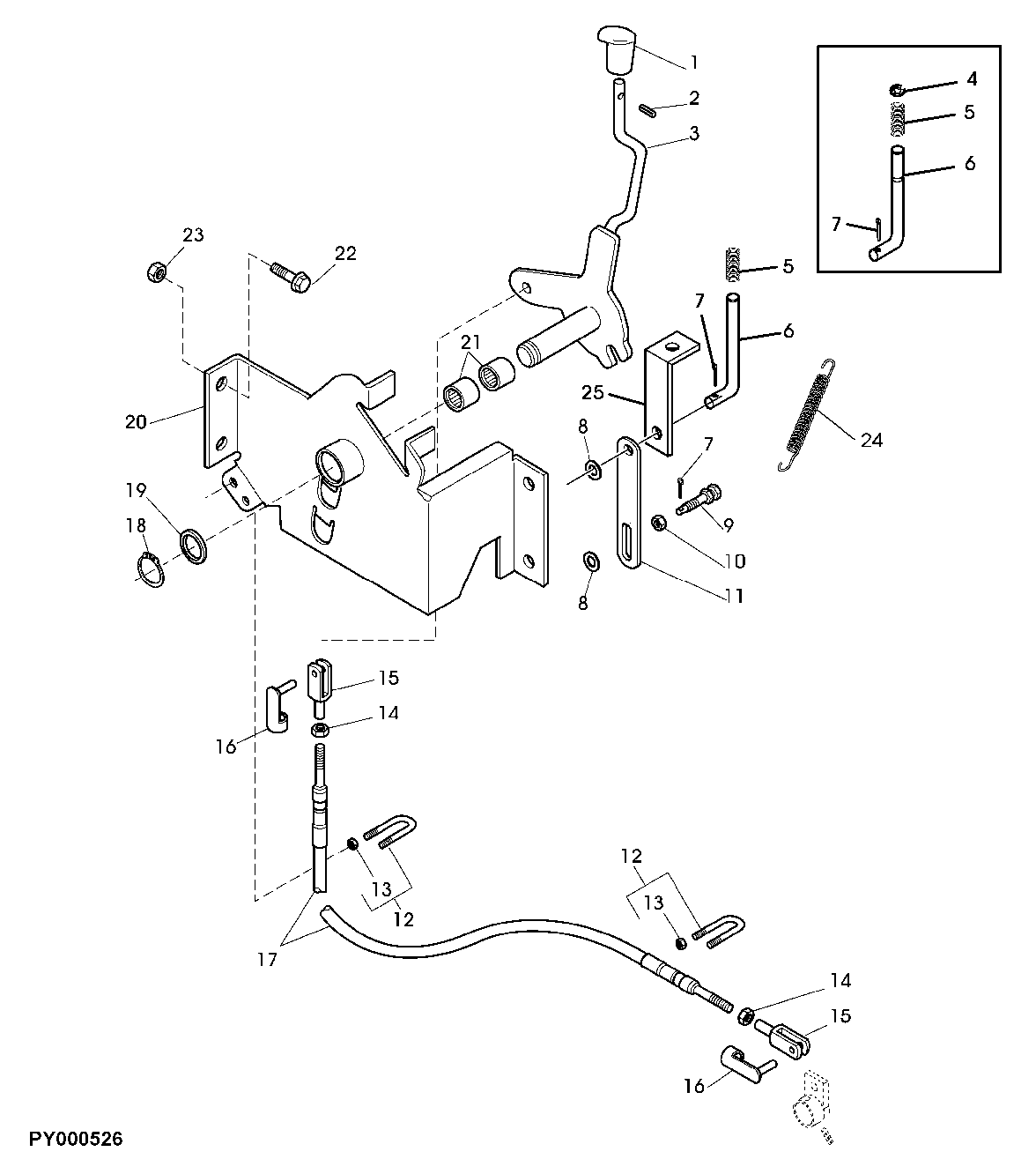 REVERSE LEVER AND CABLE (SYNCHRONIZED REVERSER TRANSMISSION)