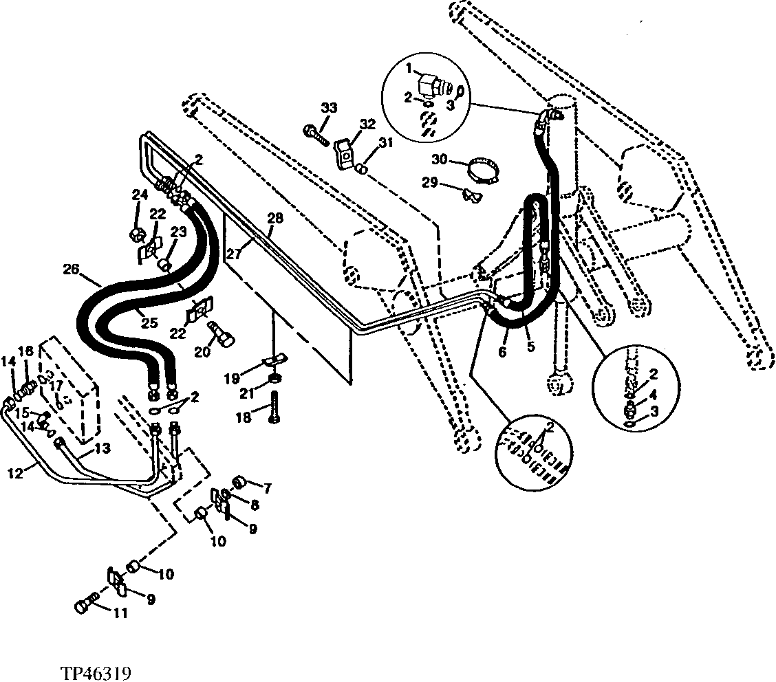 LOADER BUCKET CYLINDER HYDRAULICS ( - 801199)