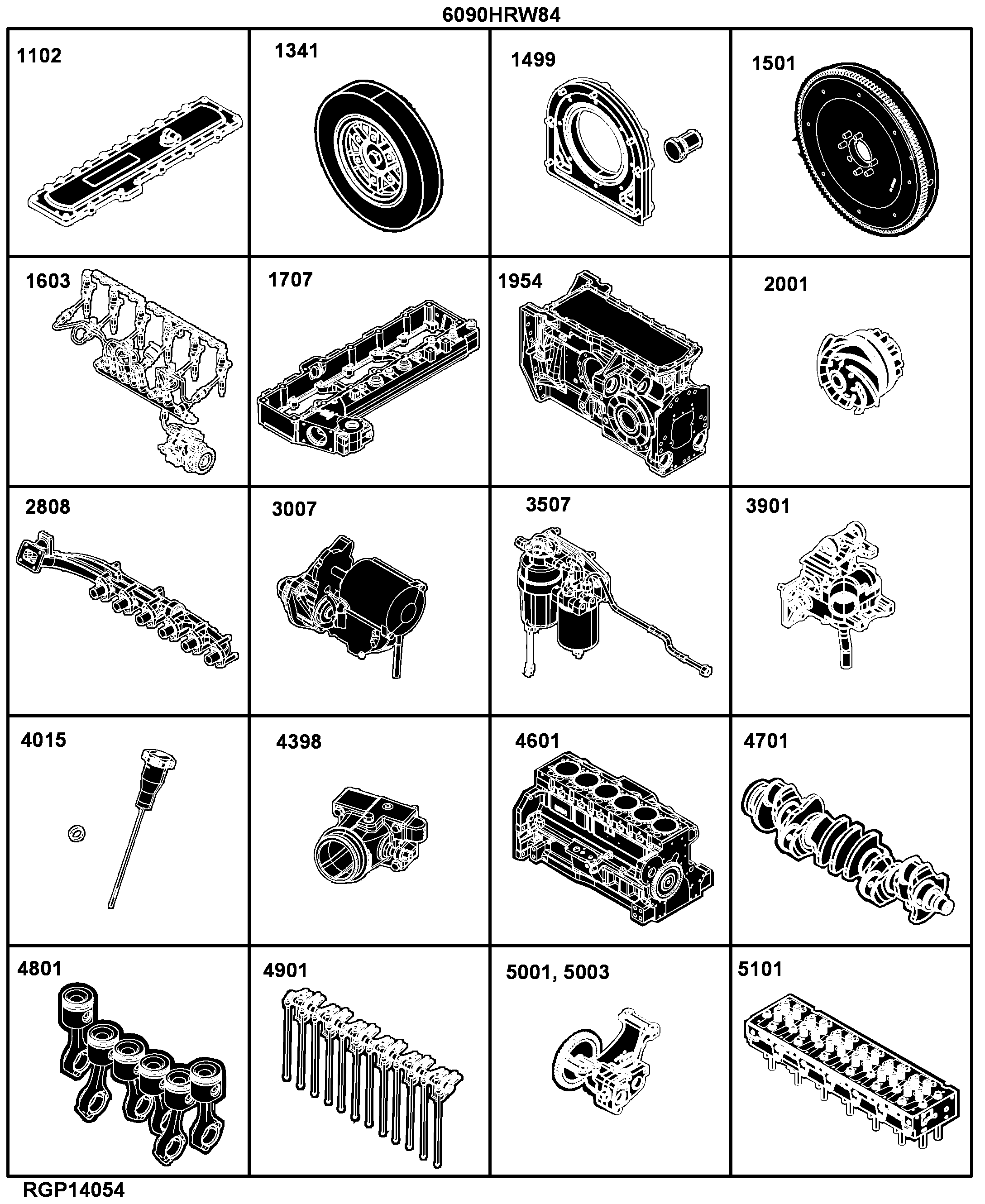 26 Engine 6090HRW84, 6090HRW87-RE541048-RE541051