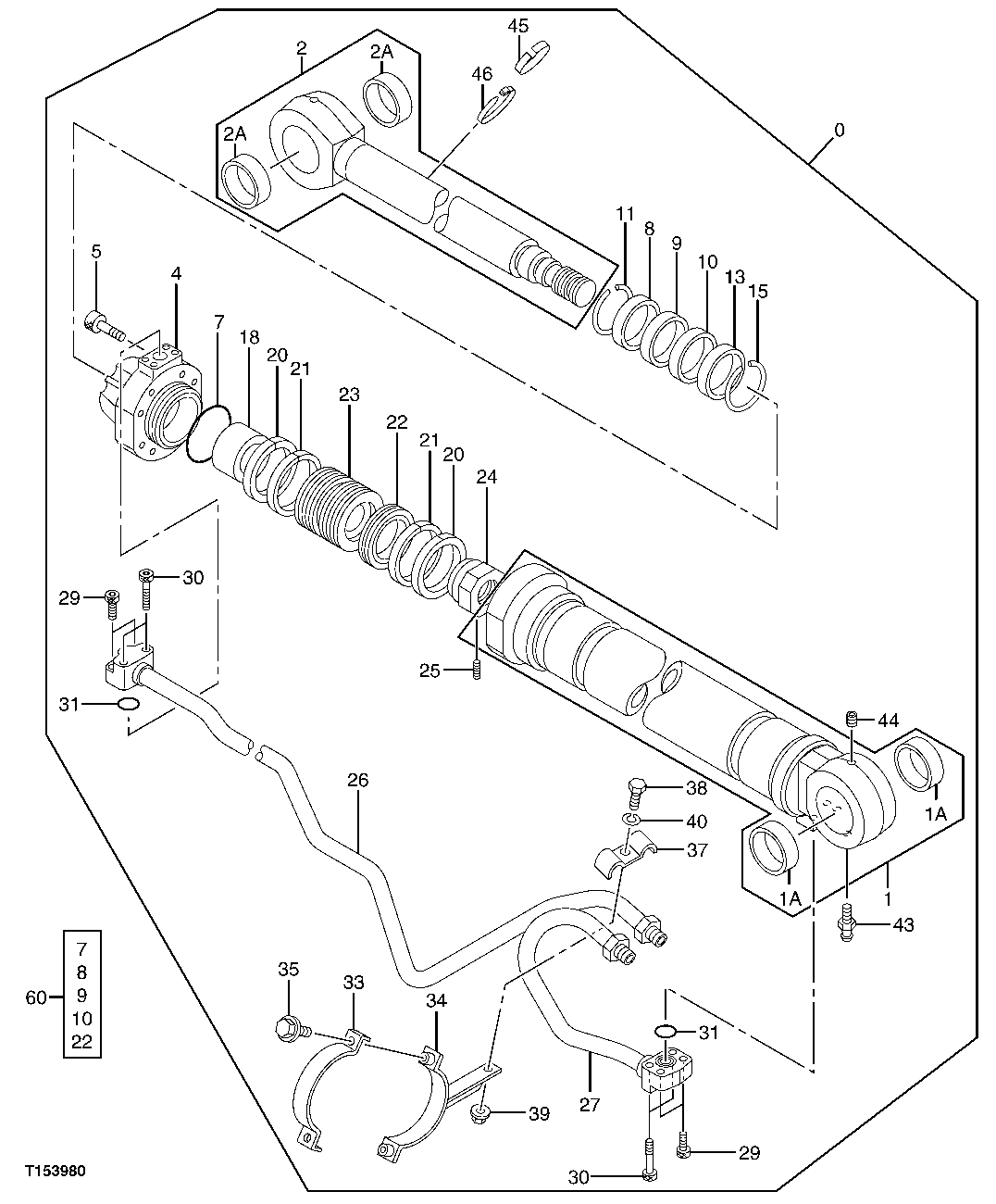 LEFT BOOM CYLINDER (UNITS BUILT BEFORE AUGUST 2004)