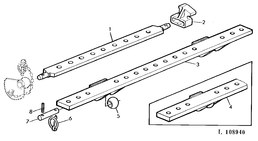 IMPLEMENT DRAWBAR FOR HOOK-TYPE DRAFT LINKS