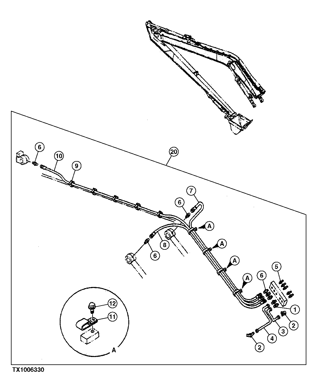 SUPER LONG FRONT BOOM CENTRAL LUBRICATION LINES ( -31OCT04)