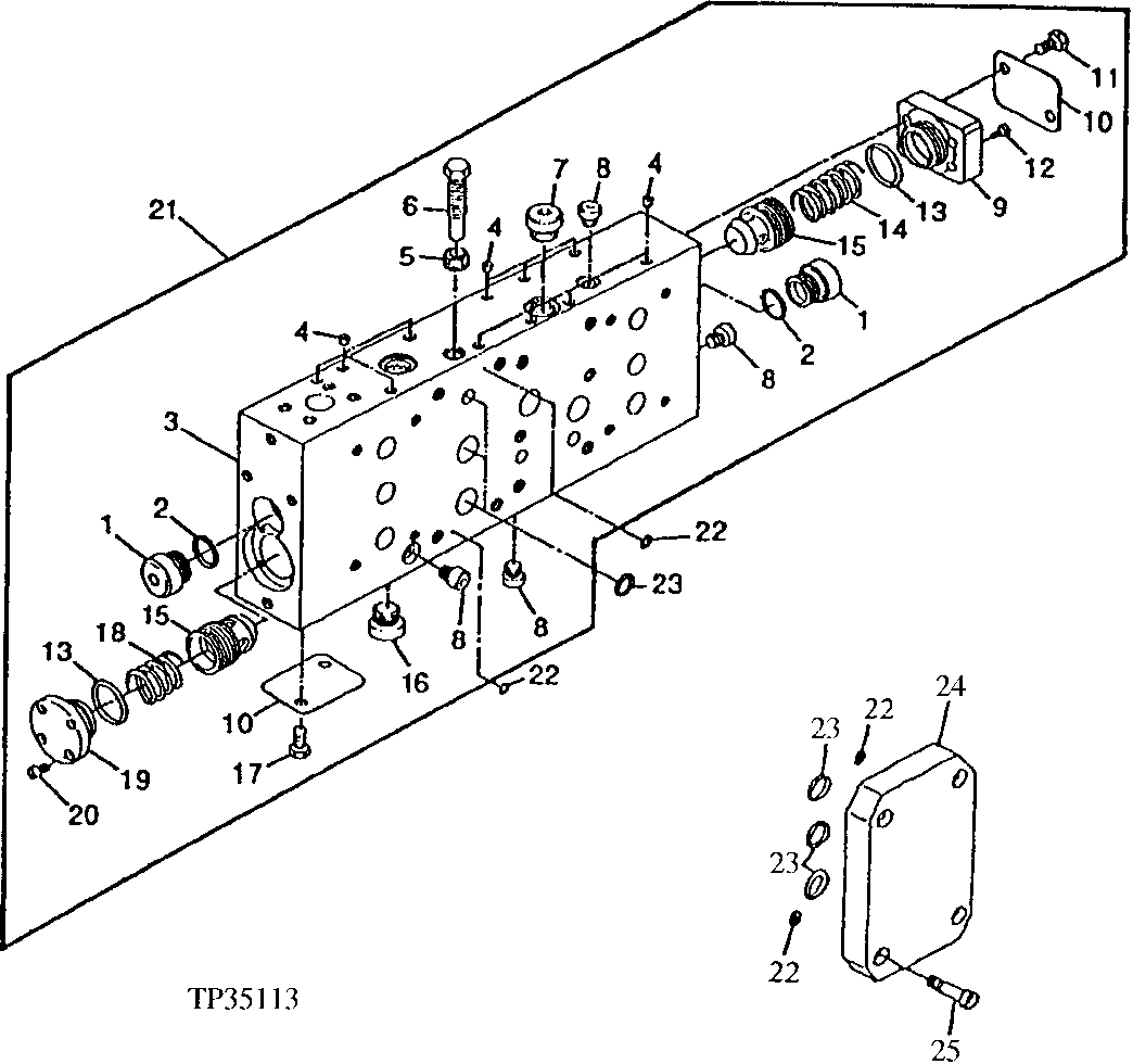 MAIN HYDRAULIC CONTROL VALVE MANIFOLD ASSEMBLY ( - 556935)