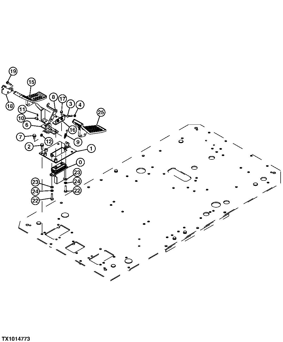 Auxiliary Travel Pilot Control Valve and Pedals