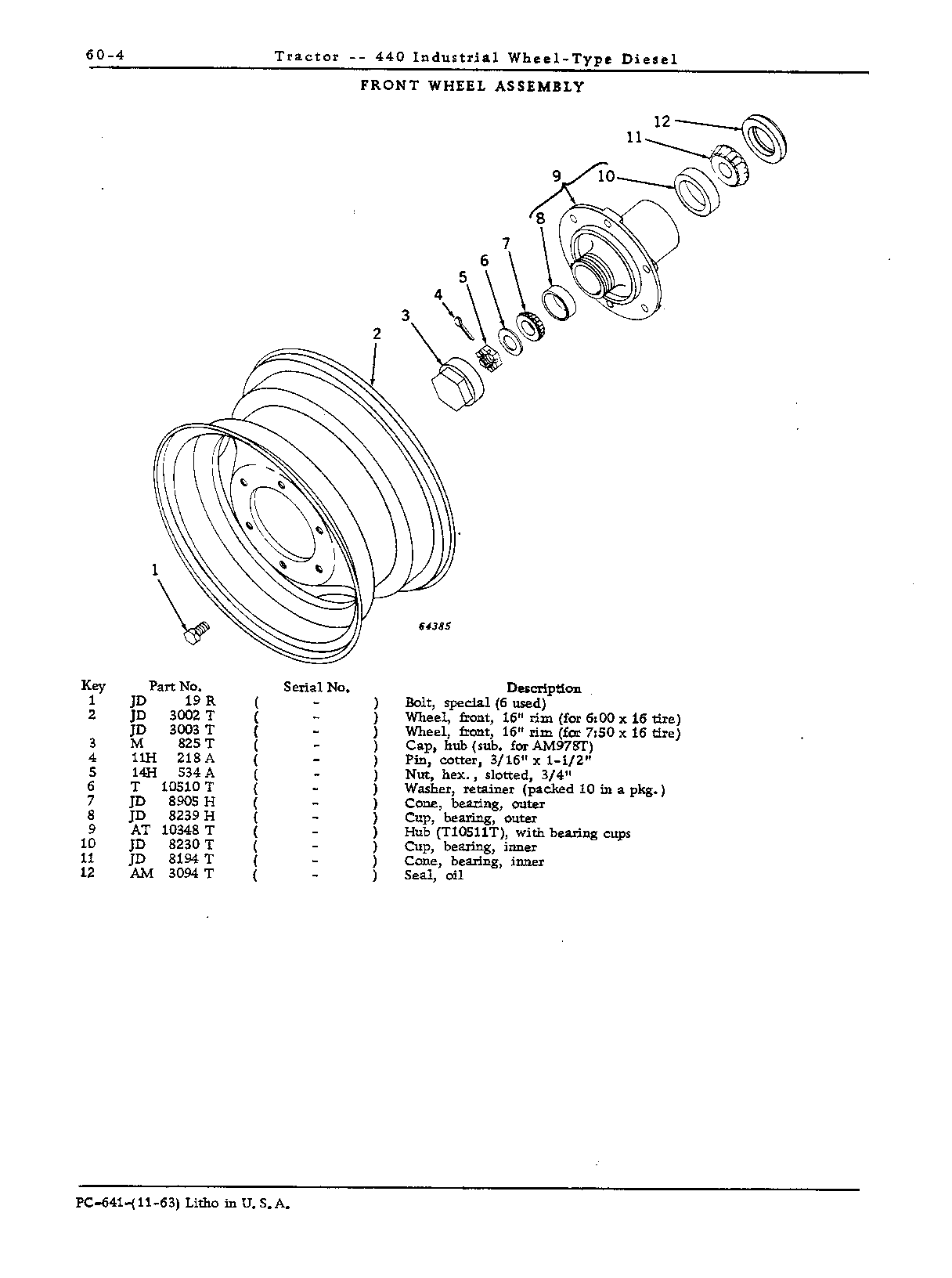 Front Axle and Wheels (Continued)