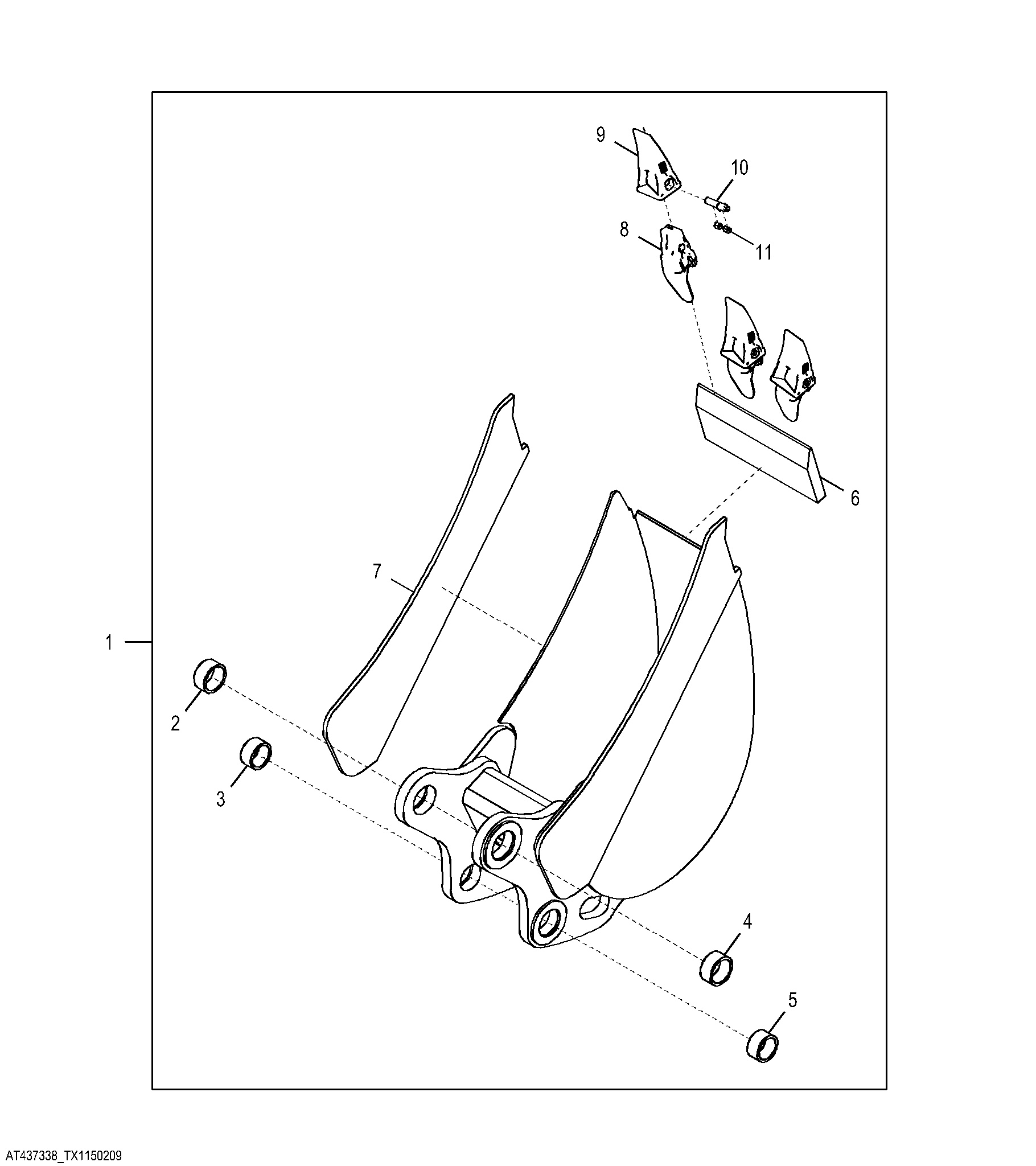 Heavy Duty Bucket with TK Teeth 30.48 cm (12.00 in) 0.093 m³ (3.30 ft³)