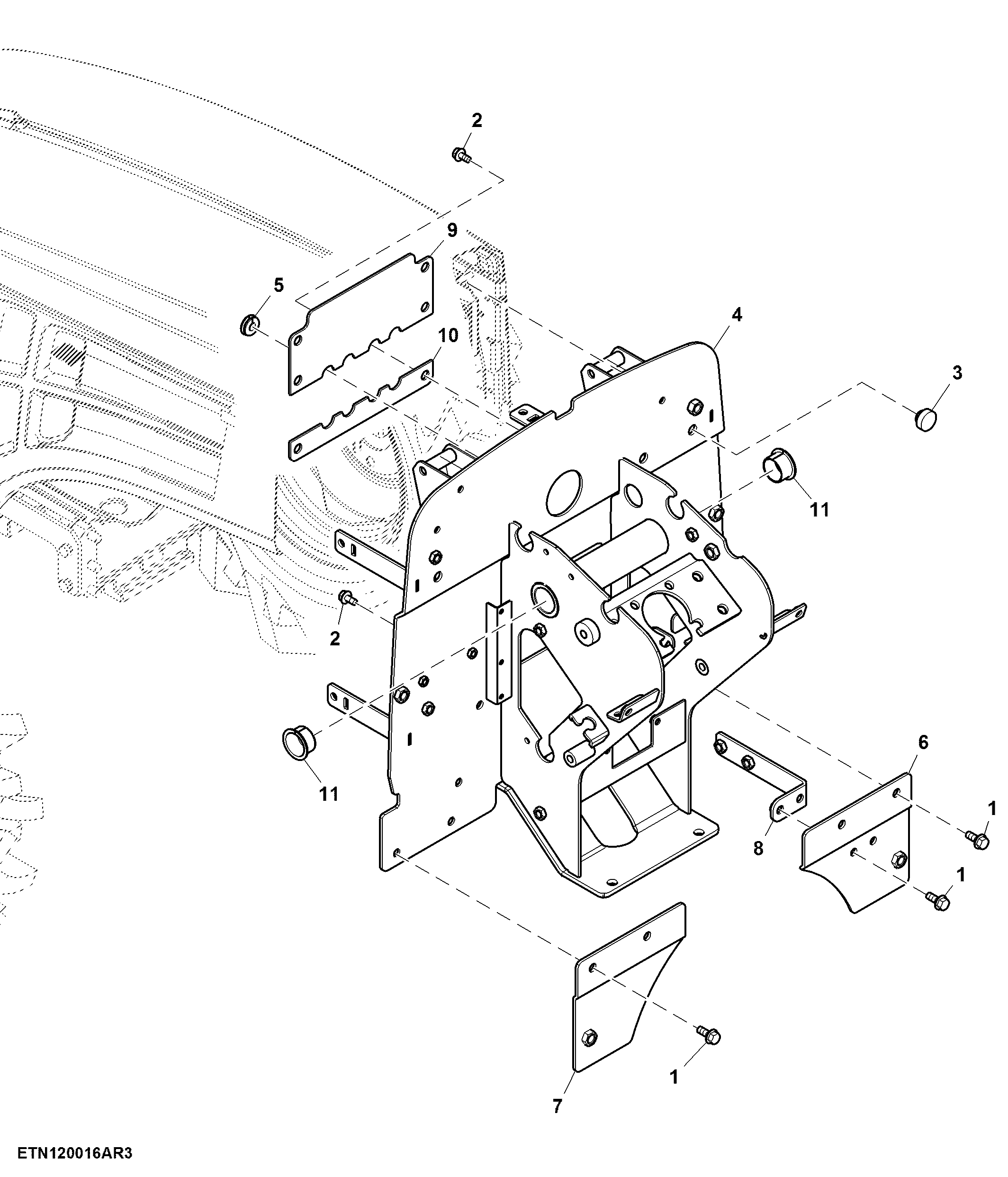 Front Control Support, 12X12 Transmission ( - 619128)