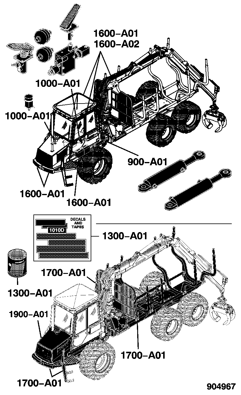 1010D Forwarder (S.N. 004001- ), Tier 3, Engine 4045HTJ85