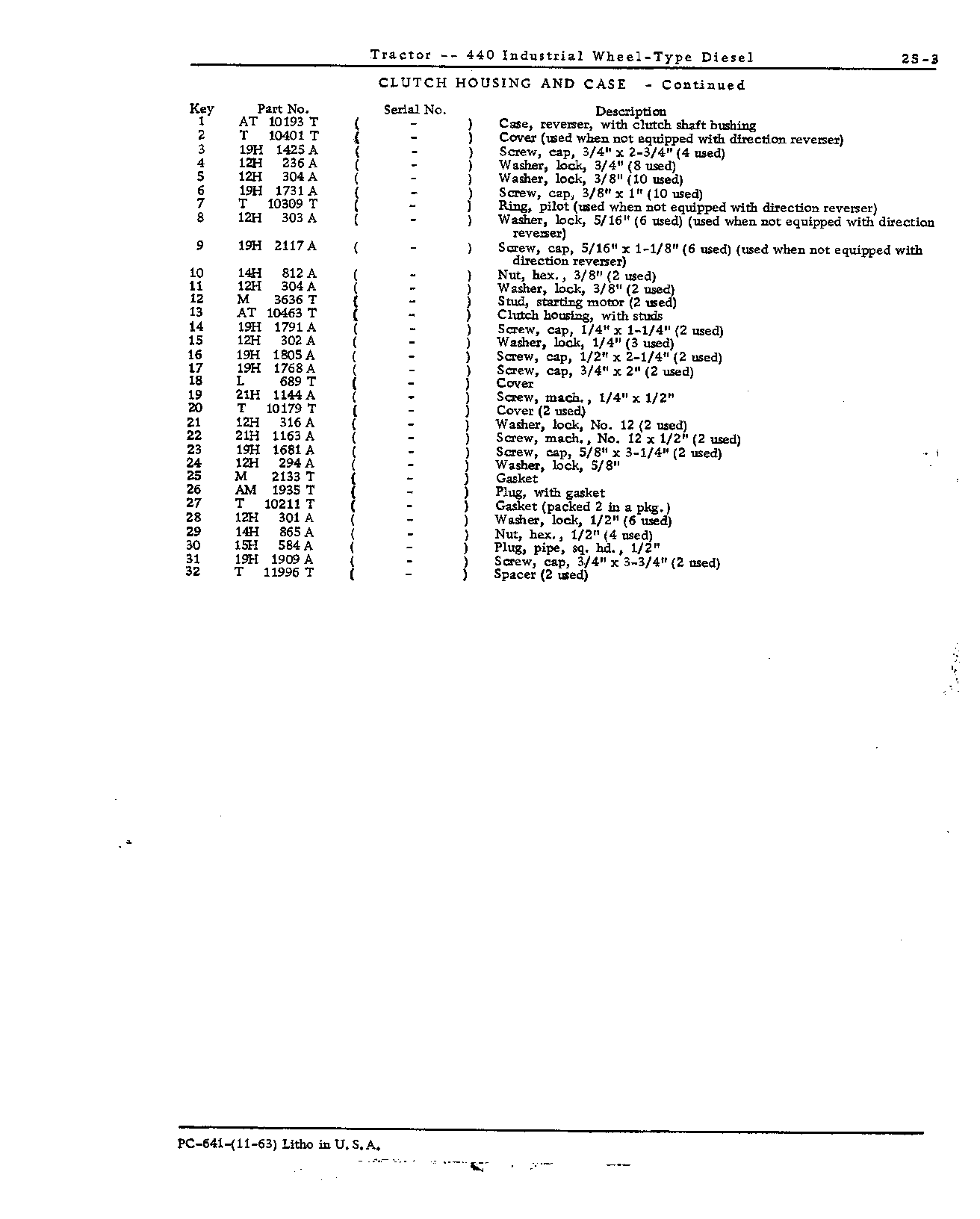 Clutch, Flywheel, Center Case, and Direction Reverser (Continued)