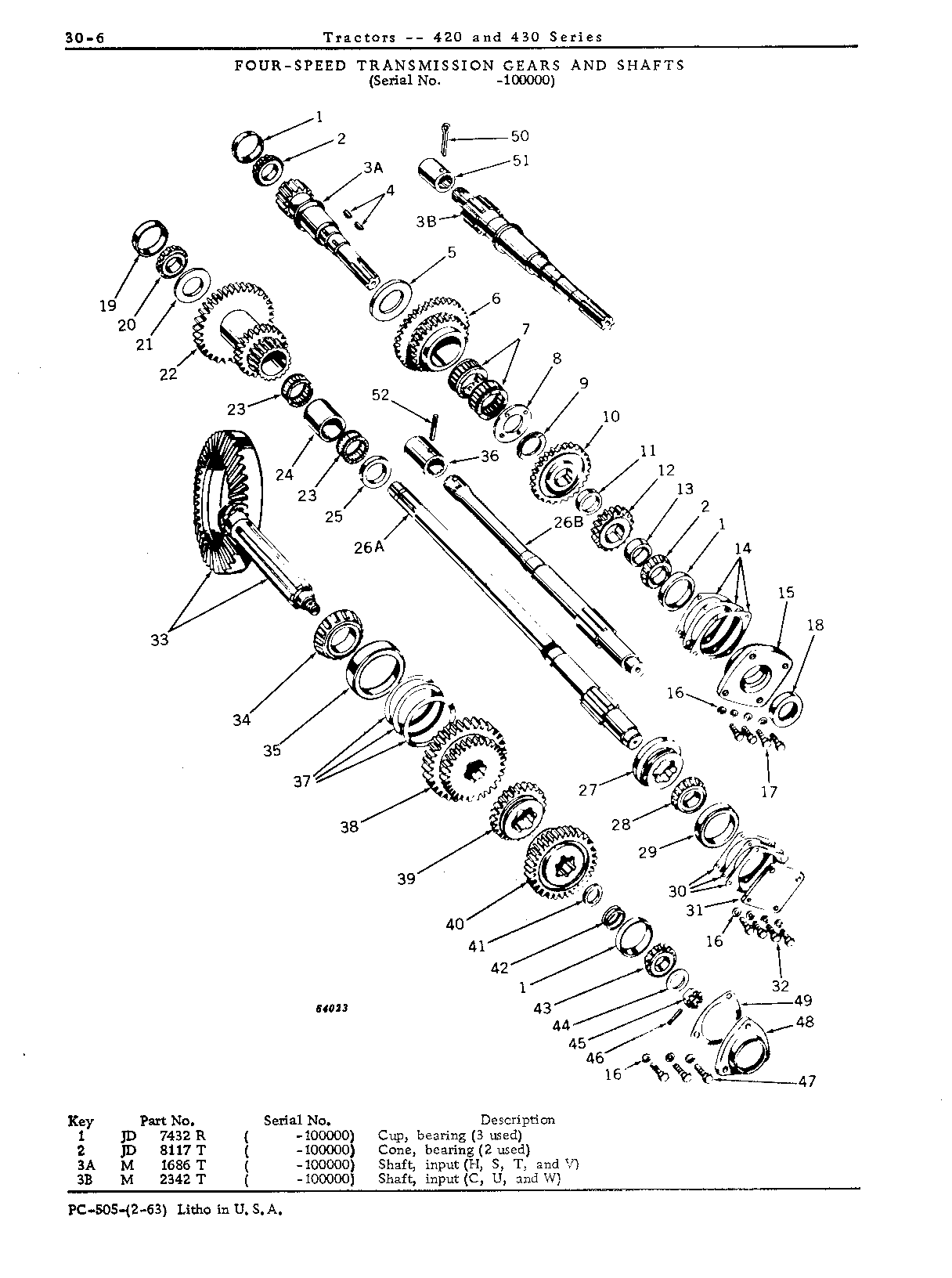 Powershaft, four-speed ( - 100000)