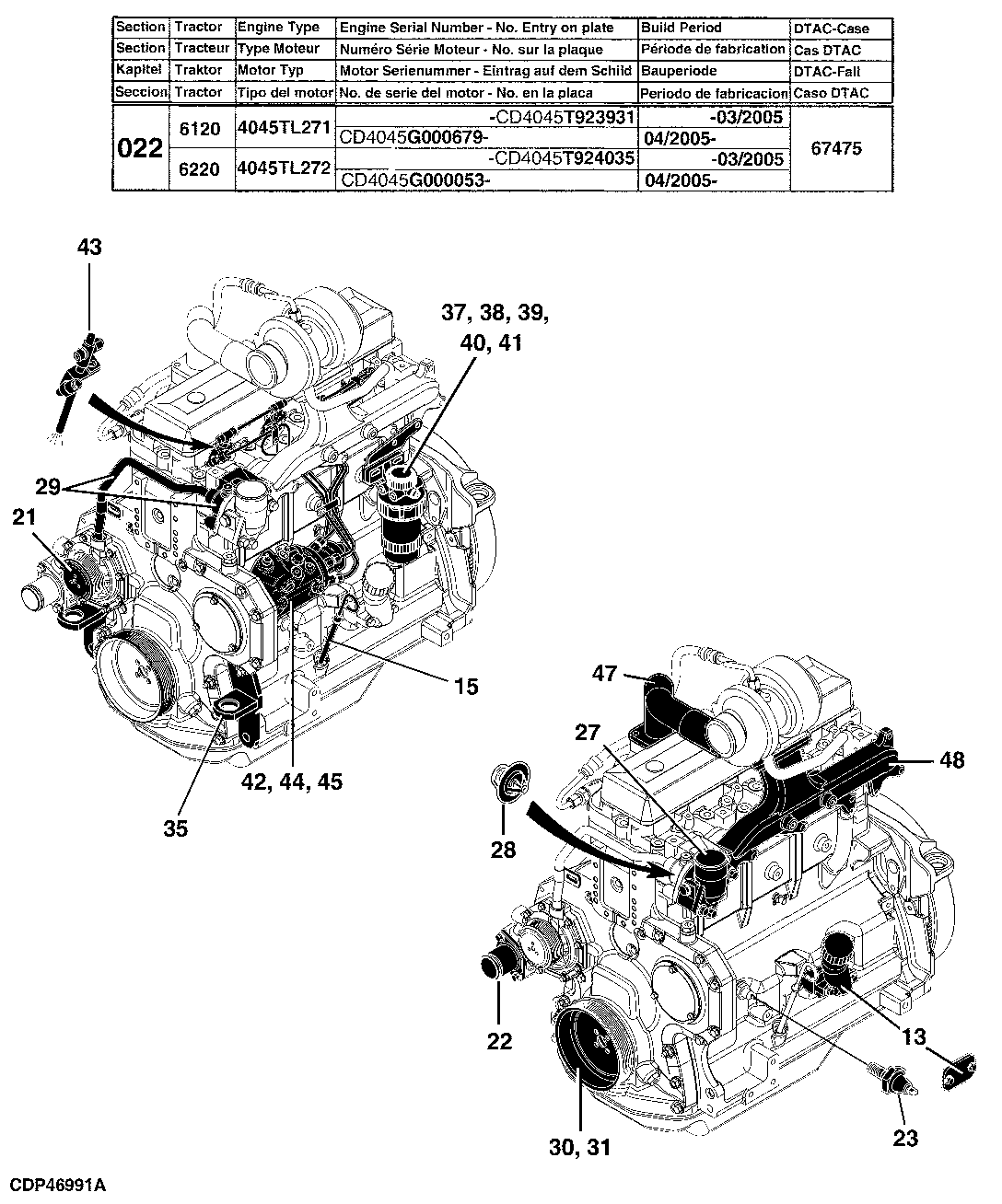 22 ENGINE, 6120 (4045TL271), 6220 (4045TL272)