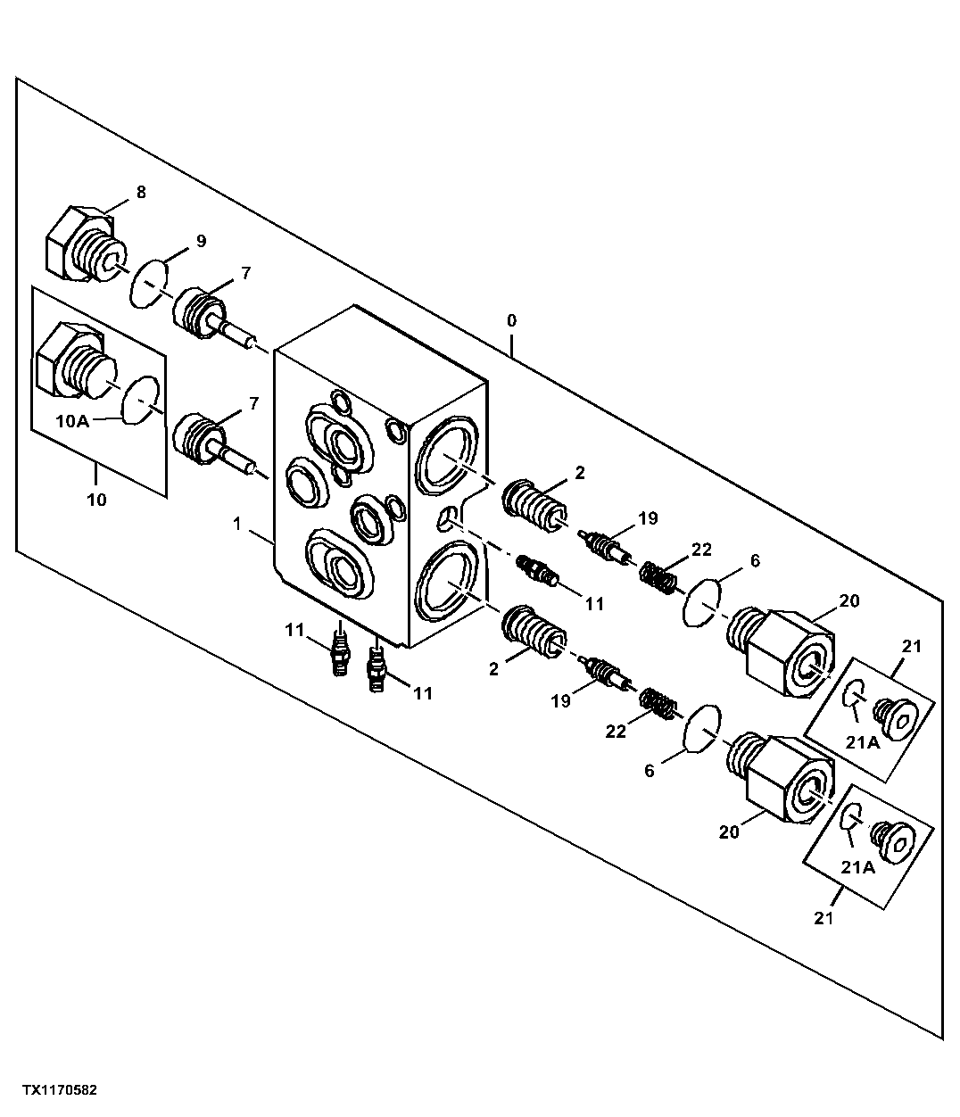 Blade Cylinder Check Valve, Left Front, Right Rear