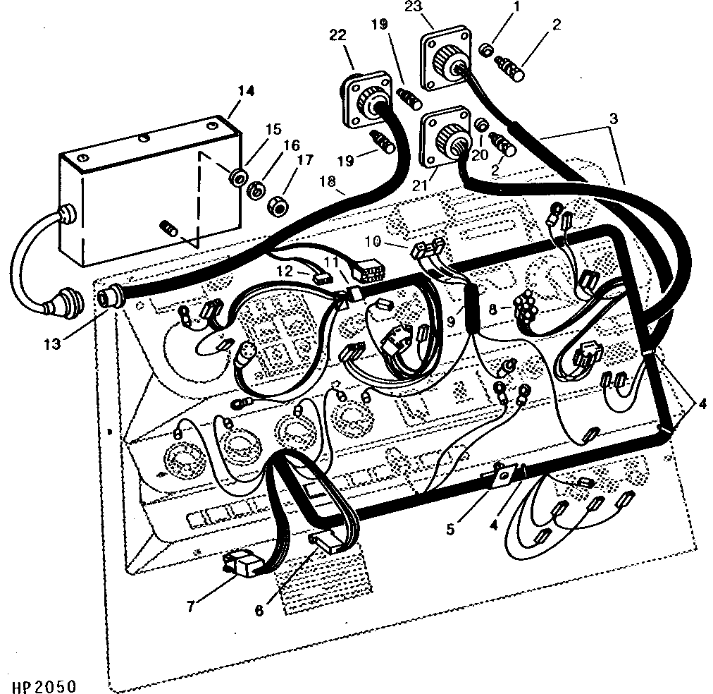 Instrument Panel Wiring Harness and Low Shaft Speed Monitoring Control Box, Automatic Header Height Control ( - 507350)