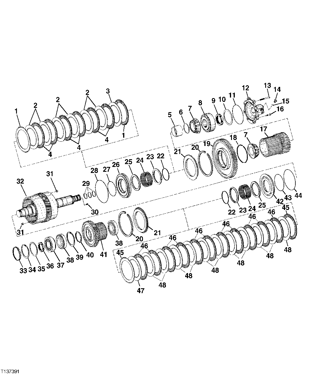 CLUTCH ASSEMBLY (REVERSE AND K2) (SN -586279)