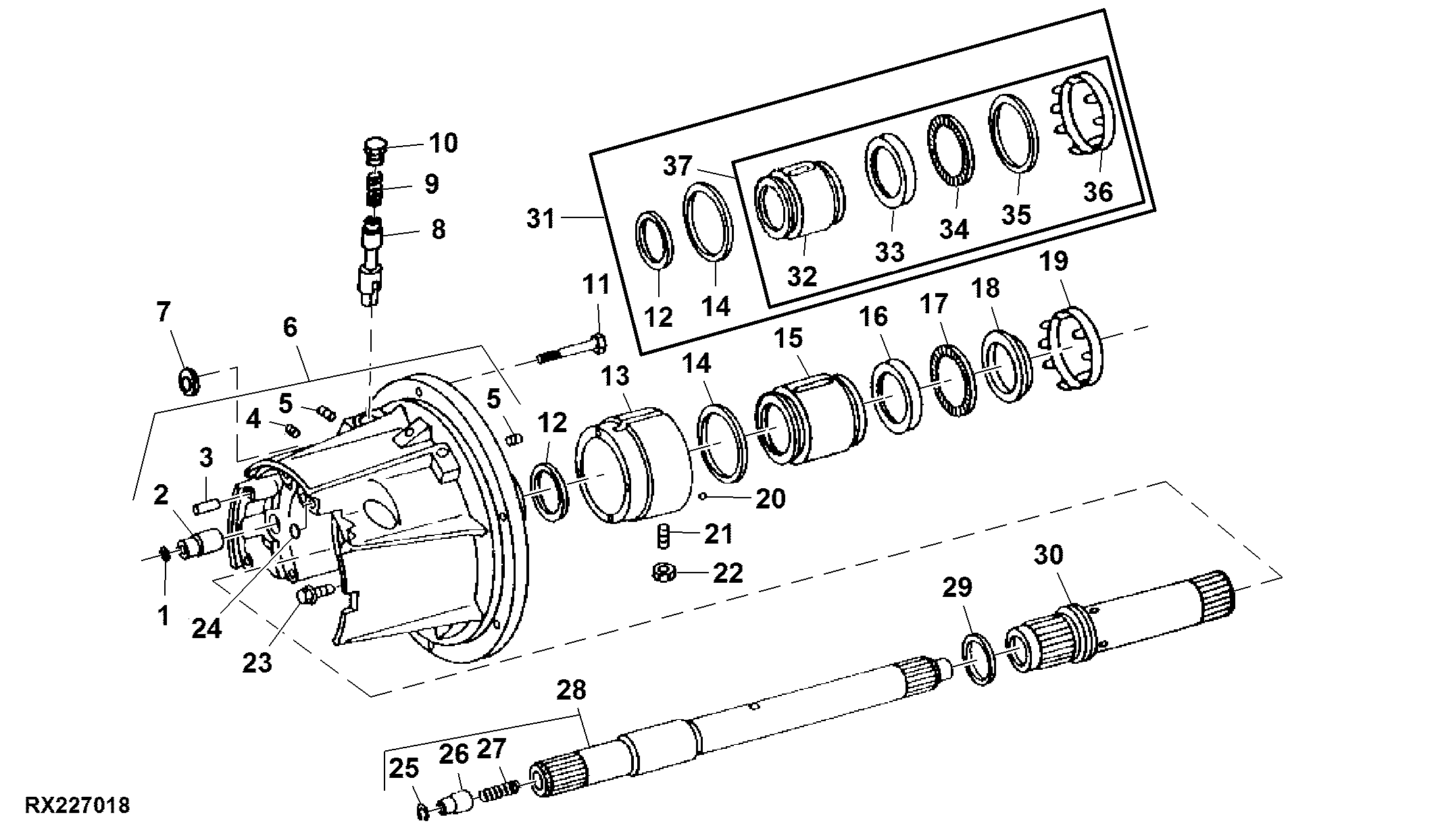 Transmission Clutch Operating Piston Housing And Piston