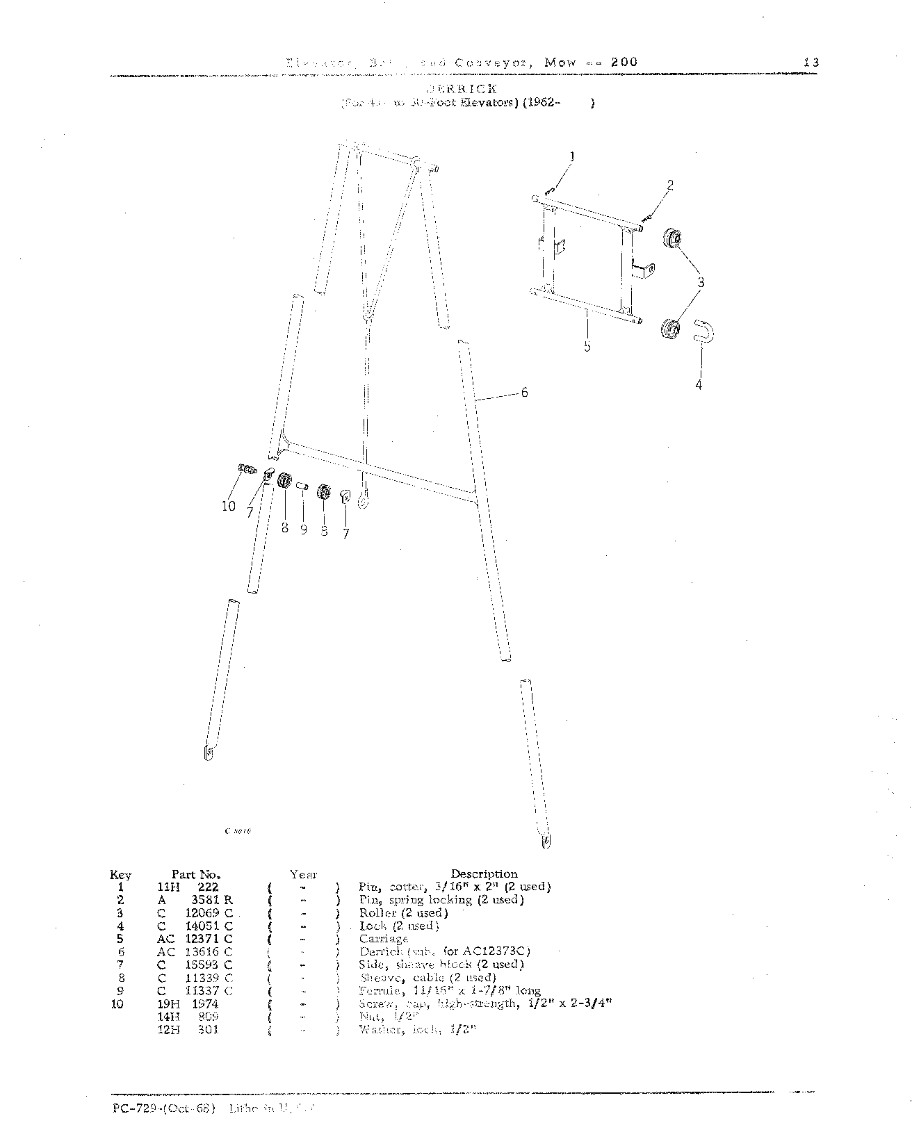 Derricks: For 41- to 50-Foot Elevators (1962- )