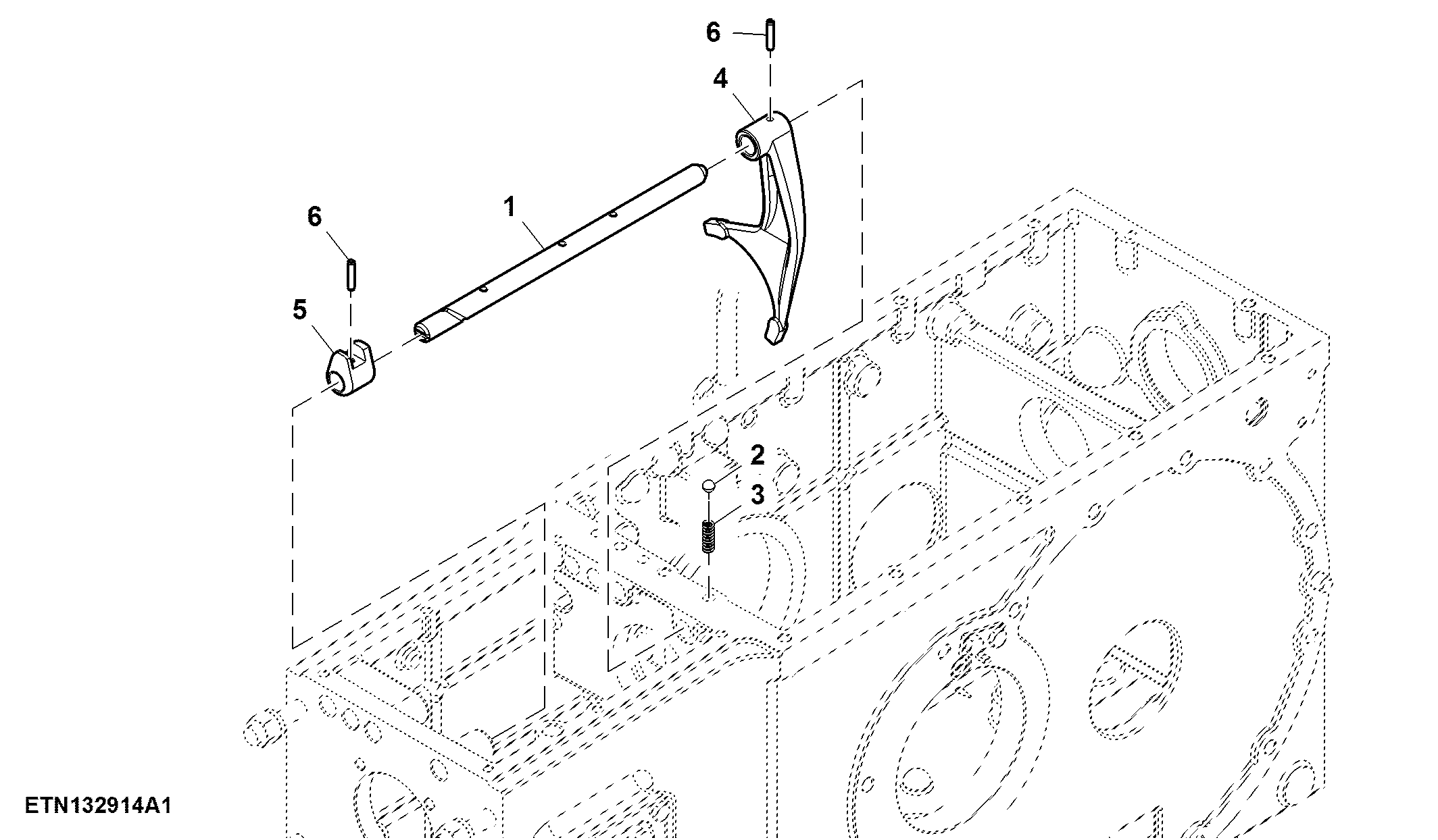 Fork and Shifter Assembly, Range Shift, 8X2 Transmission