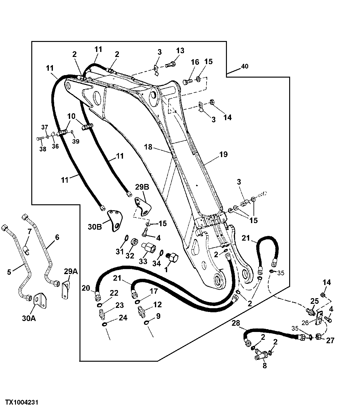 Auxiliary Equipment Hydraulics (Standard Dipperstick)