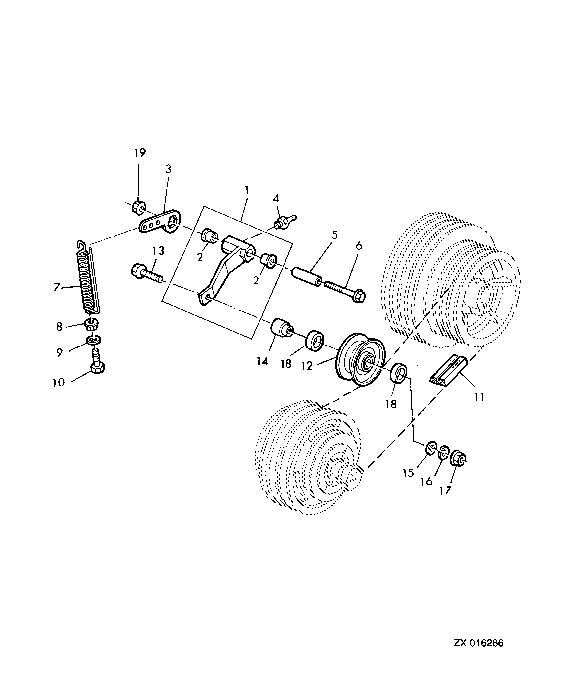 TENSIONER ROLL WITHOUT VARIABLE 2ND CYLINDER DRIVE