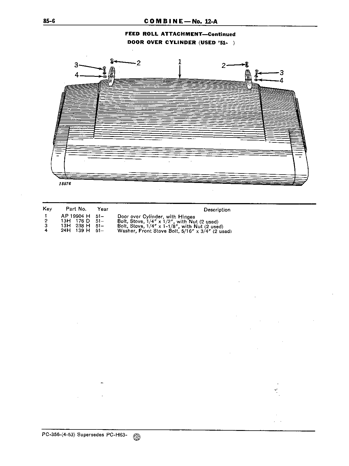 Section 85-Feed Rolls (Continued)